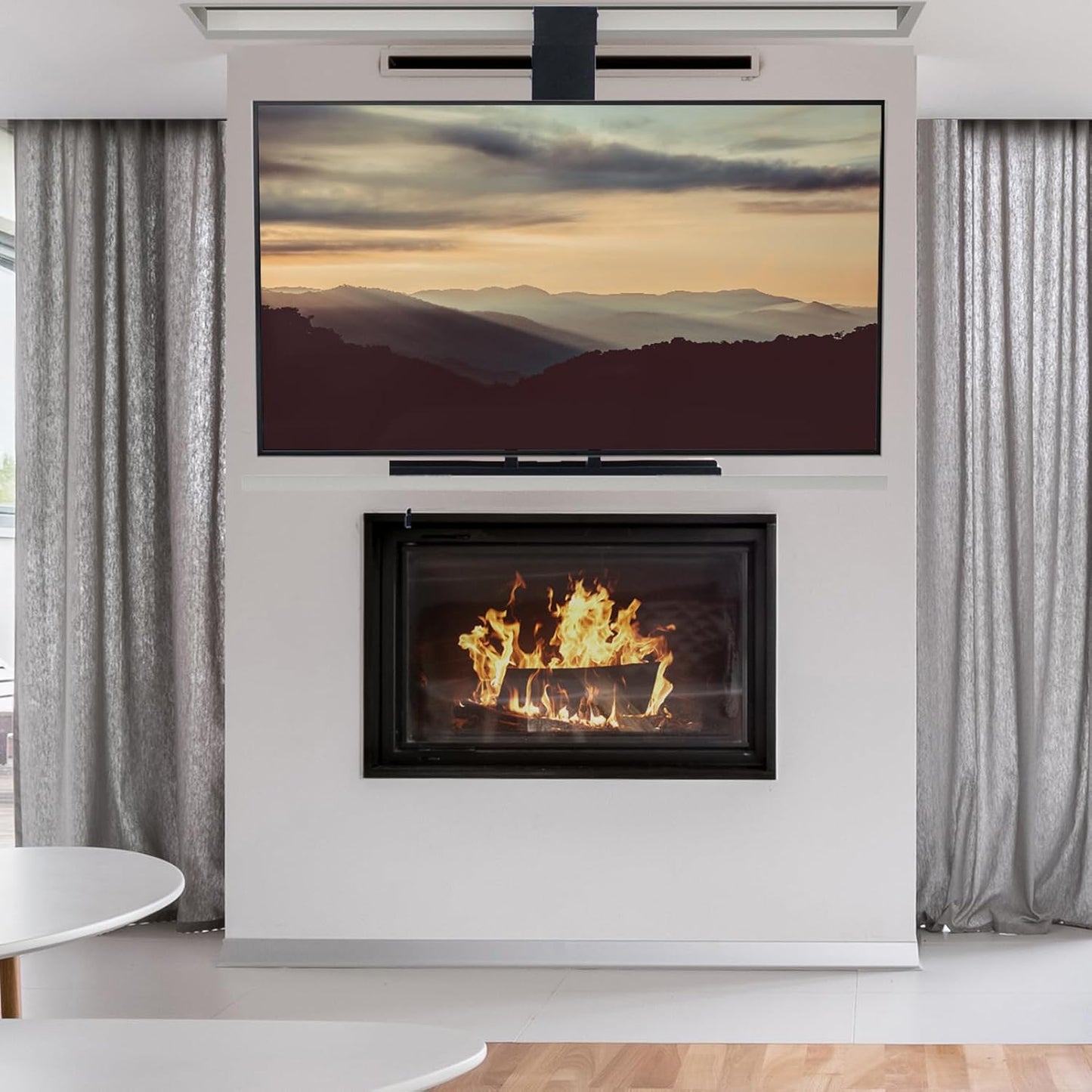 VIVO Motorized Drop Down Ceiling TV Mount for 32 to 55 inch Screens, Vertical Electric Television Bracket with Remote Control, Compact Design for