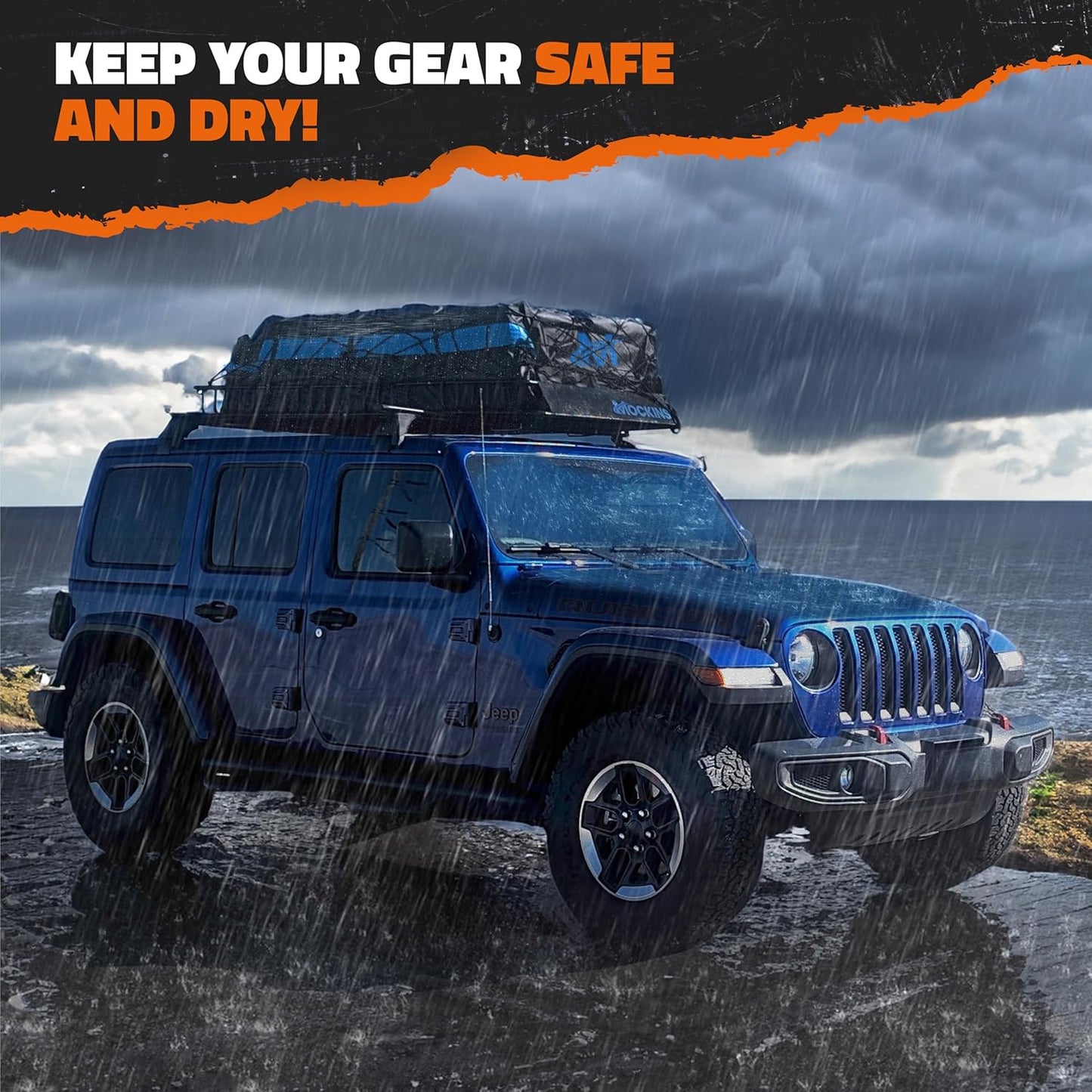 35 Cu Ft Waterproof Rooftop Cargo Carrier Bag | 80x40x19 Heavy Duty, Abrasion Resistant