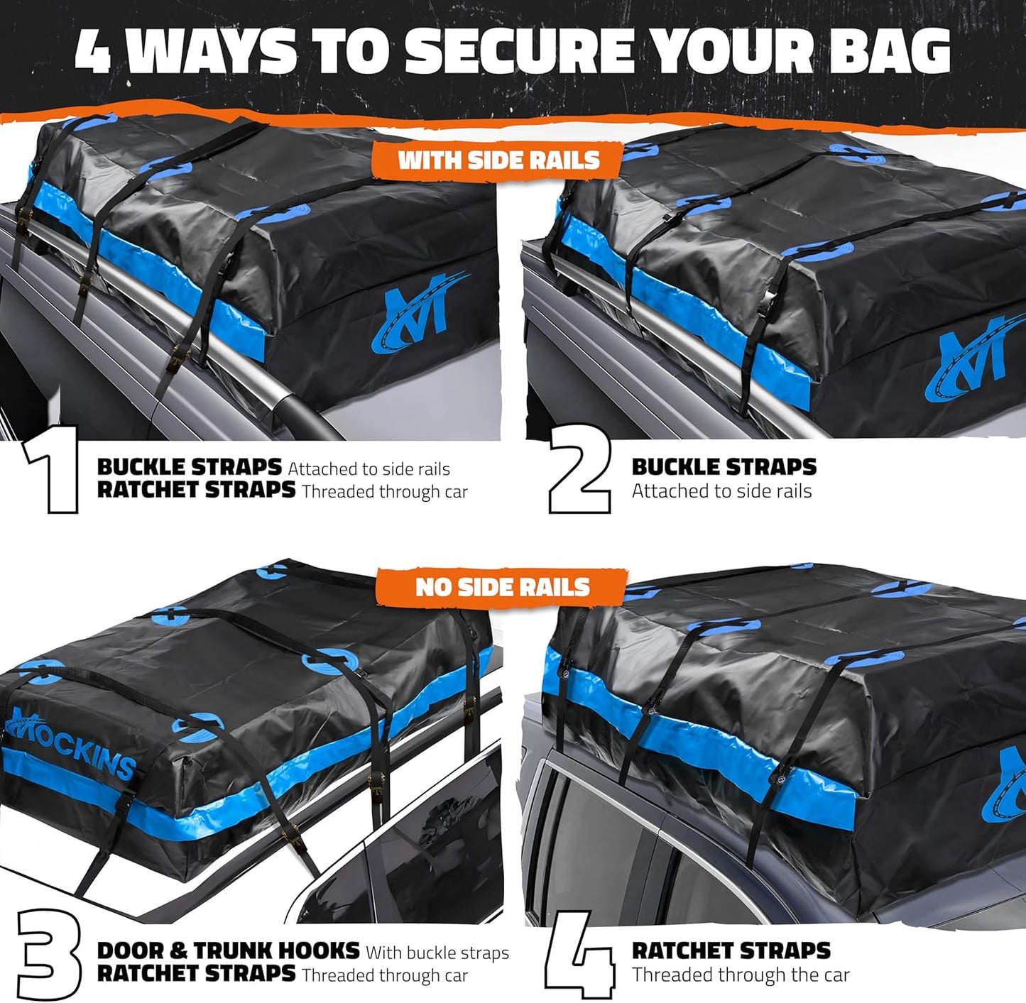 35 Cu Ft Waterproof Rooftop Cargo Carrier Bag | 80x40x19 Heavy Duty, Abrasion Resistant
