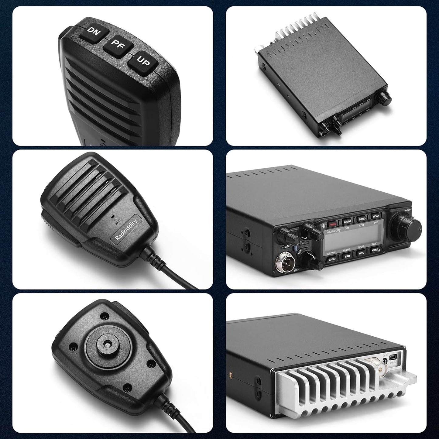 QT80 10 Meter Radio, 80W High Power Amateur Ham Radio, SSB/AM/FM/PA Mobile Transceiver with RX & TX Noise Reduction, CTCSS/DCS, ASQ, SWR High Alert