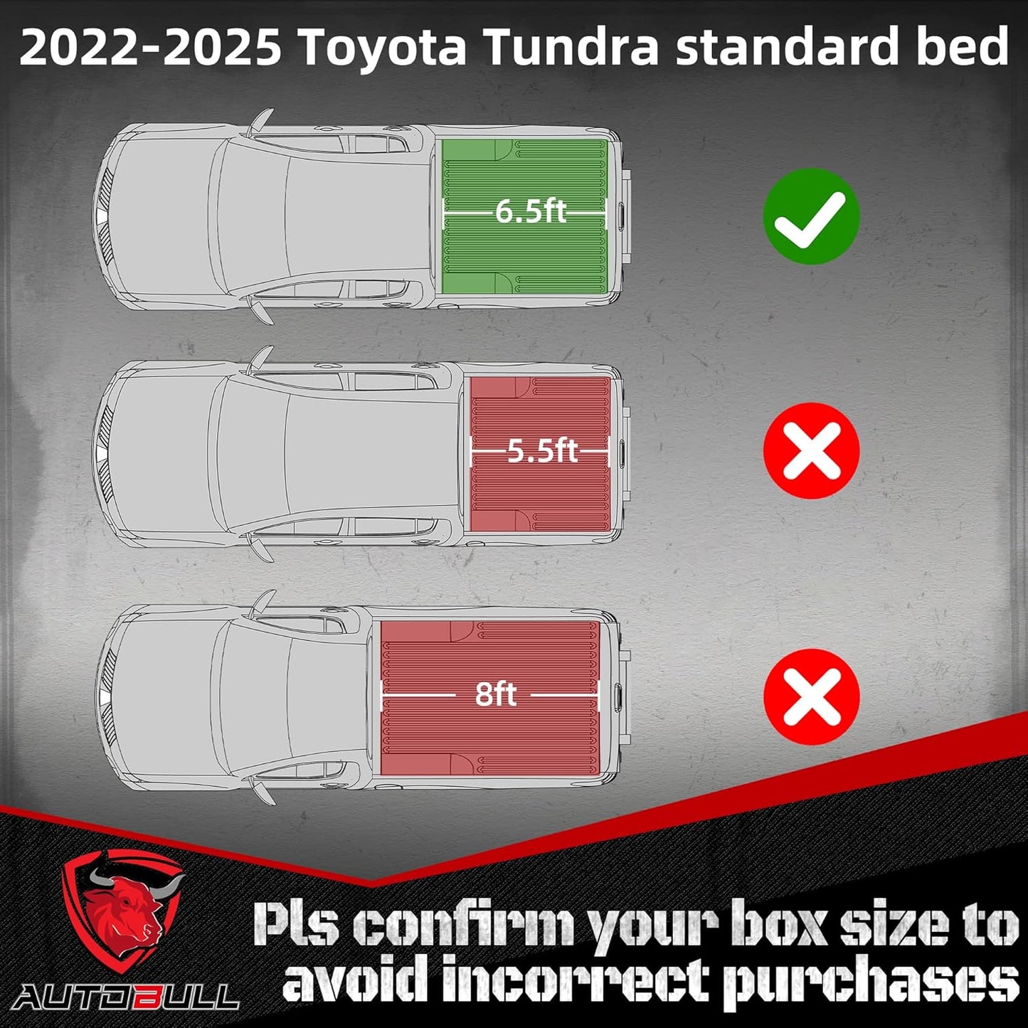 Hard Top Tri Fold tonneau Cover Compatible with 2022-2024 Toyota Tundra 6.5ft Bed