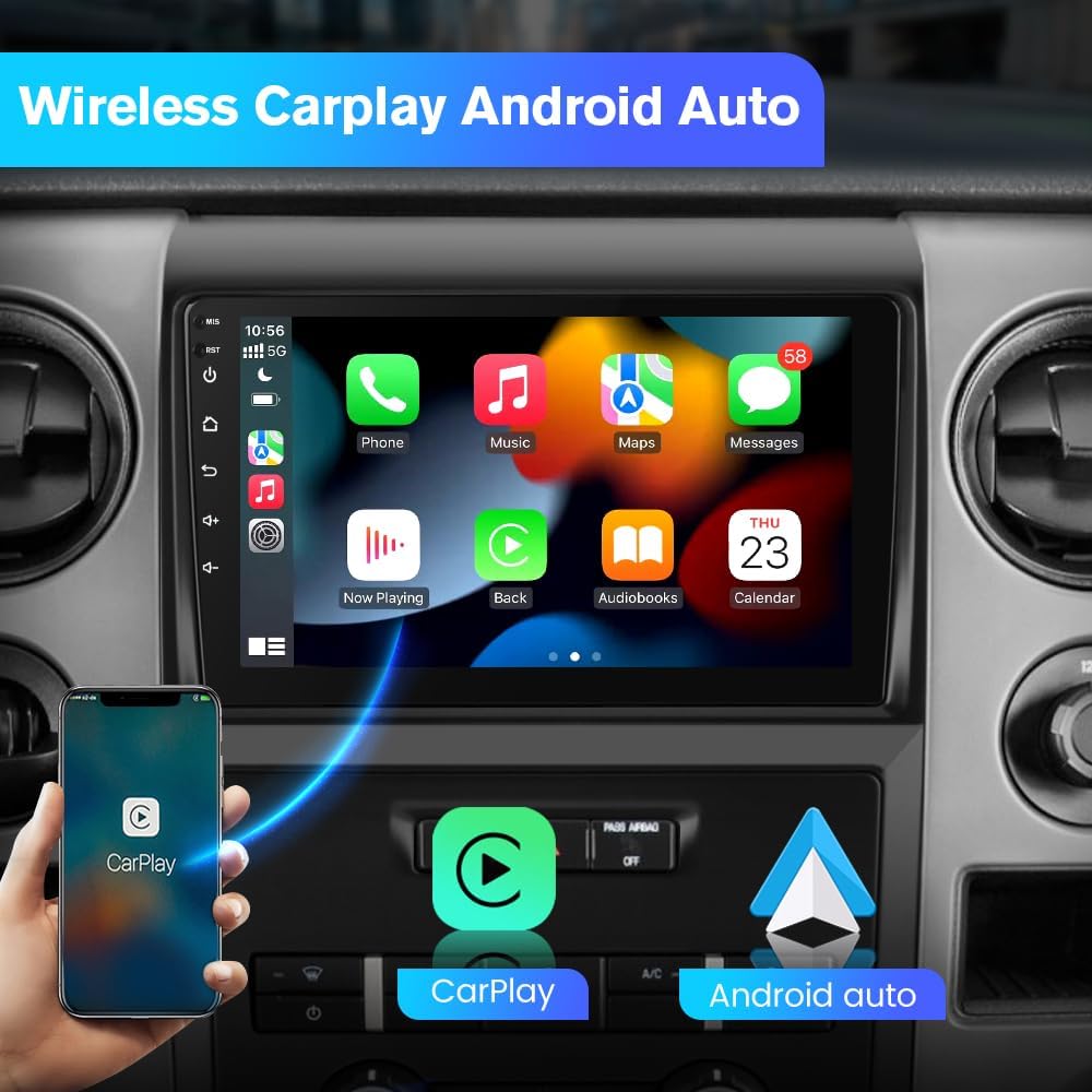 Car Radio Stereo for Ford F150 F-150 2009 2010 2011 2012, 9 inch Touch Screen Android 13 Head Unit 2G+64G