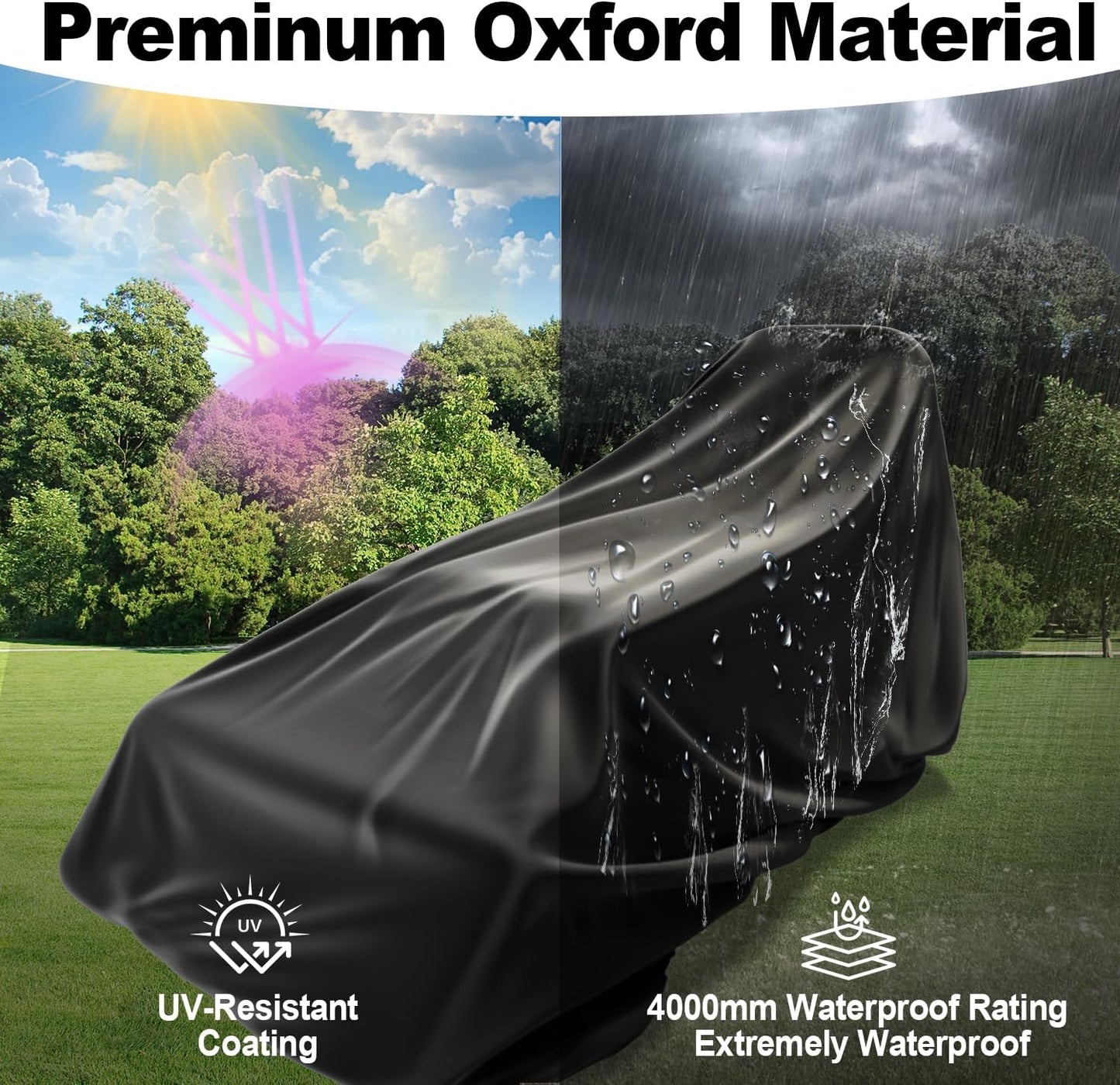 Tractor Cover, Waterproof Heavy Duty, 600D Oxford Cloth, UV Protection,189 L x 76 W x 86 Universal