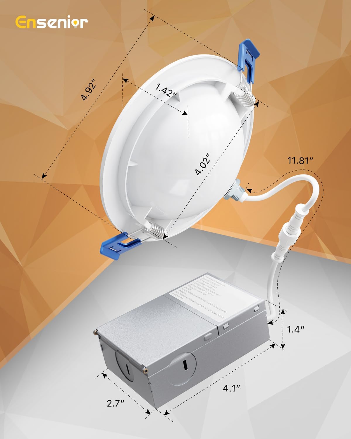 Ensenior 12 Pack 4 inch Gimbal Led Recessed Light with Night Light, 90 Degrees Adjustable Directional