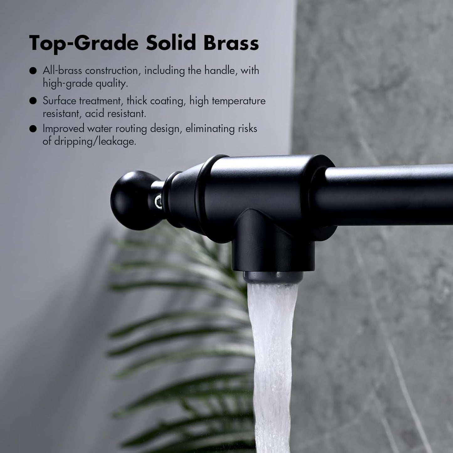 Pot Filler Faucet, Wall Mount Pot Faucets for Kitchen Sink, Solid Brass Heavy Duty Folding Stove Faucet, 2 Handles (Matte Black)