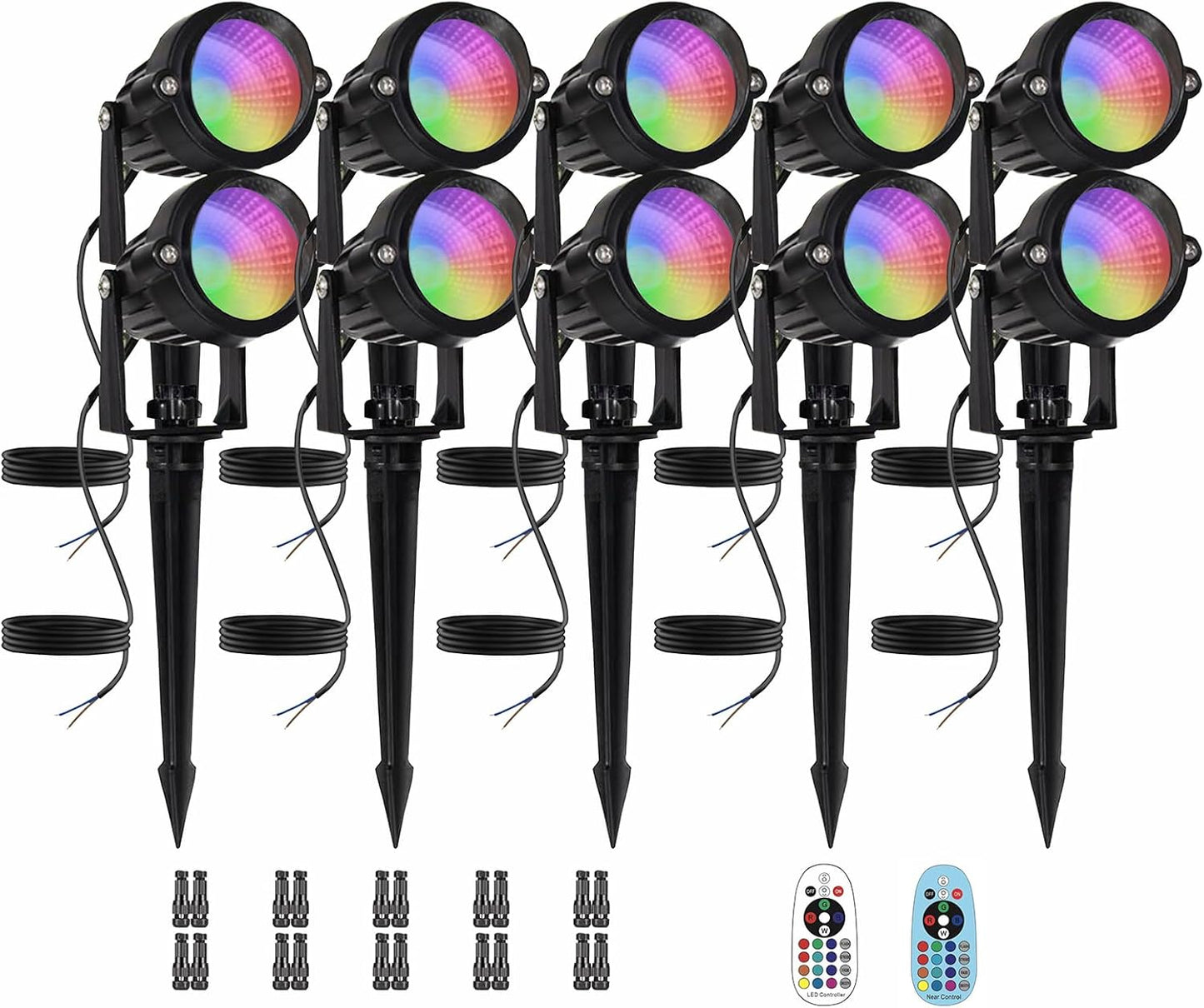 Low Voltage RGBW LED Landscape Lights Spot Lights Outdoor for Yard Garden Decor Spotlight