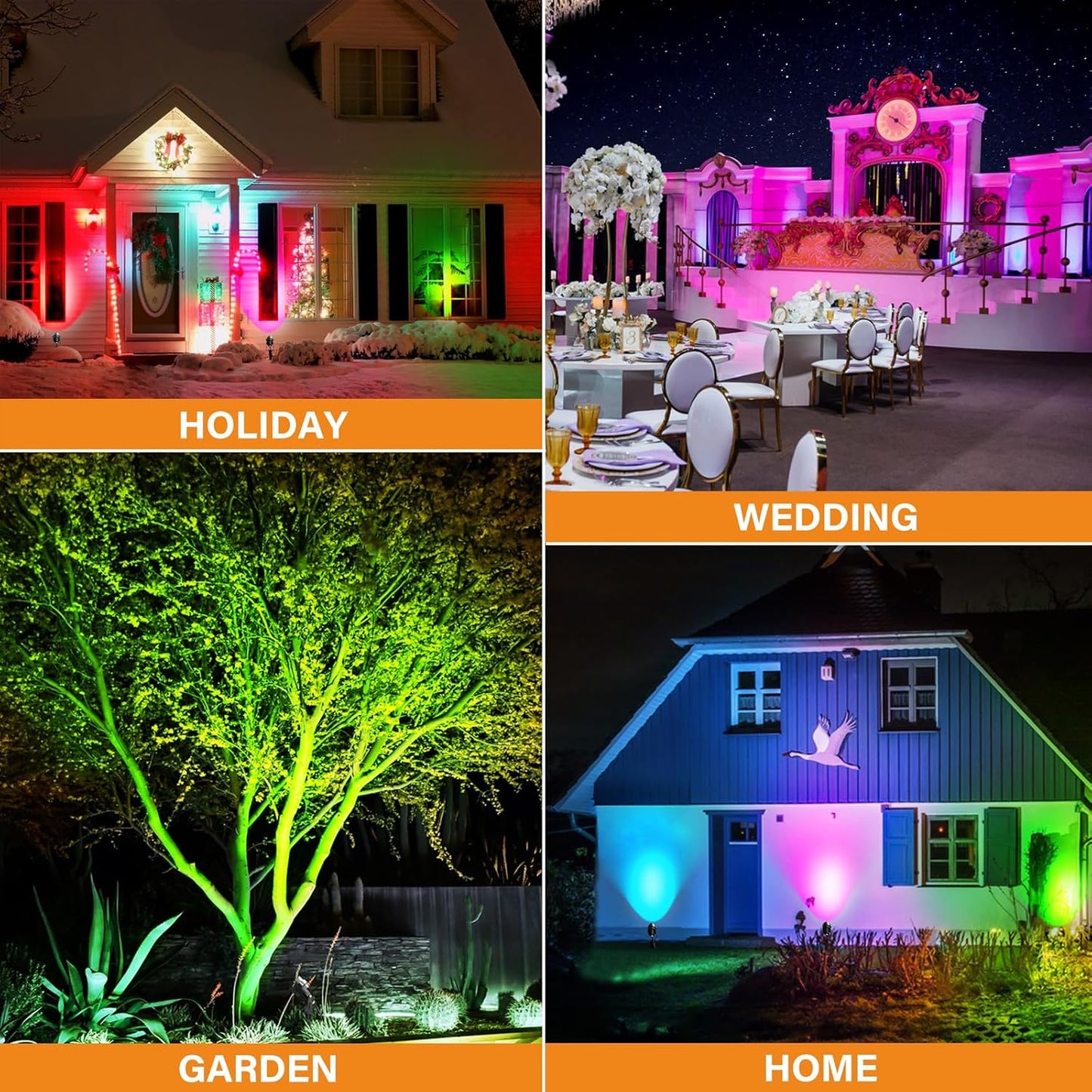 Low Voltage RGBW LED Landscape Lights Spot Lights Outdoor for Yard Garden Decor Spotlight