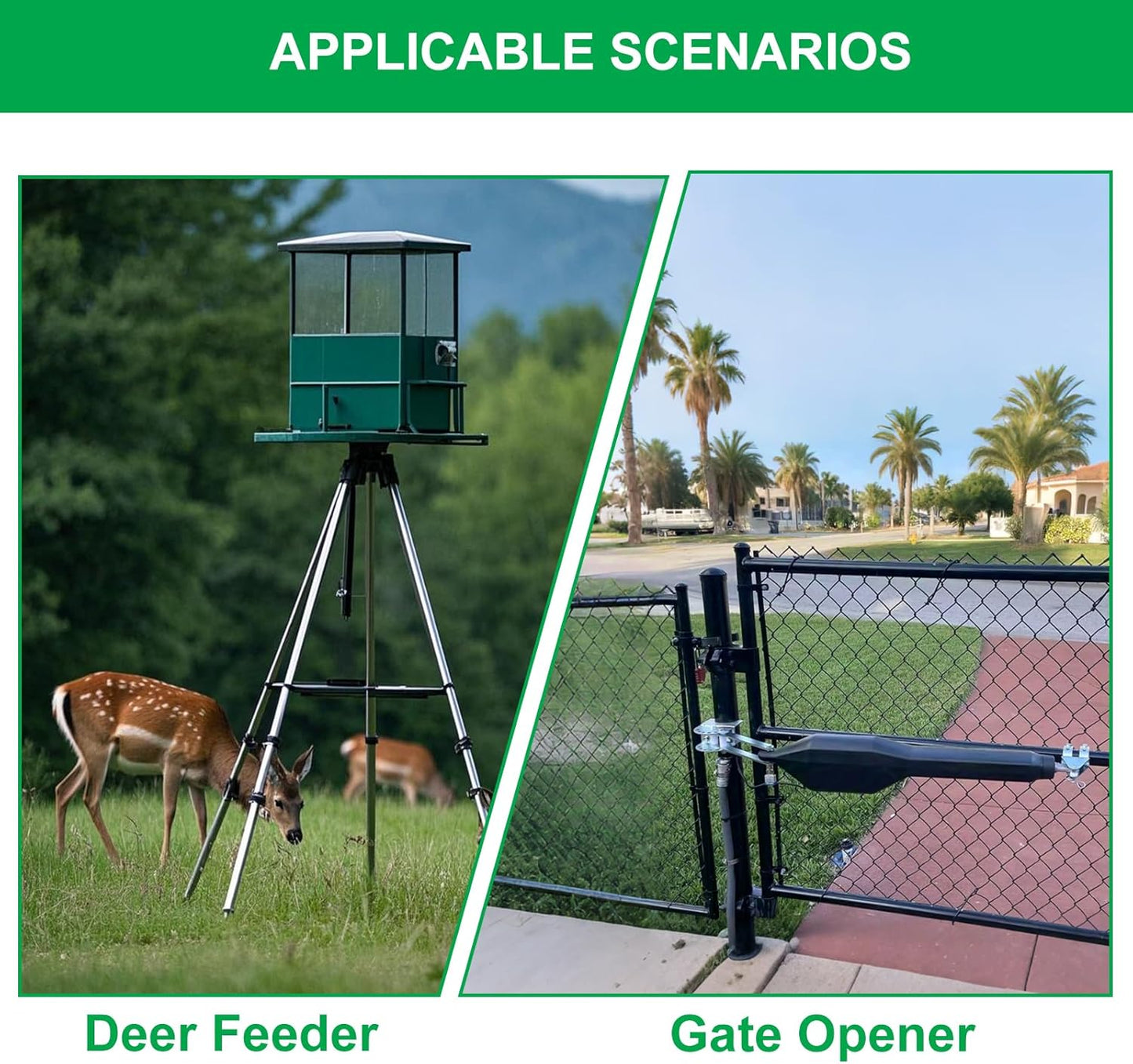 2025 New Upgraded Steel Battery Box with 2 Batteries Kit(12V 7AH Lead-Acid), for 12/24V Driveway Swing Gate