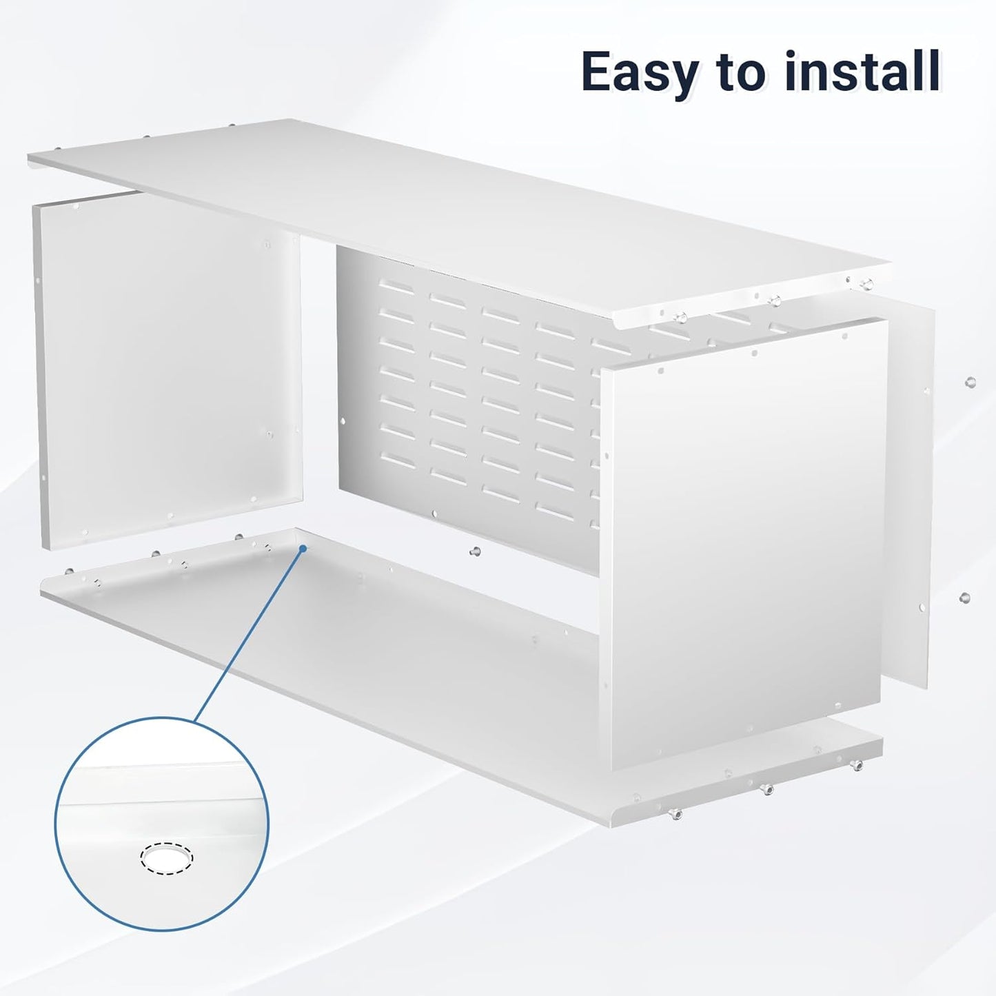 PTAC Wall Sleeve, 42'x 16' Wall Sleeve with Exterior Ventilation Grille, Weatherproof Drain Hole Design
