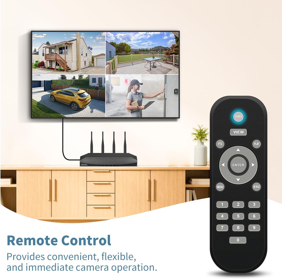 2-Way Audio & 4-Antenna NVR Outdoor Wireless Security Camera System, WiFi Cameras