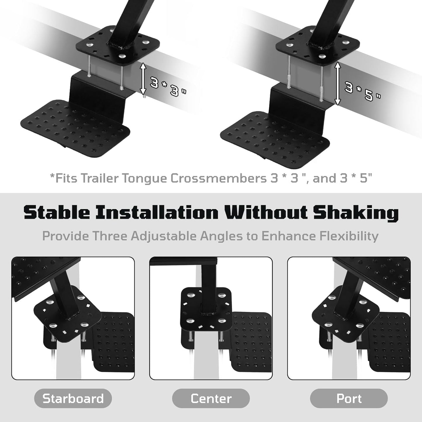 Heavy-Duty Boat Trailer Steps, 3 Steps Boat Trailer Ladder with Handle & Non-Slip Surface Steps, Boat Boarding Steps