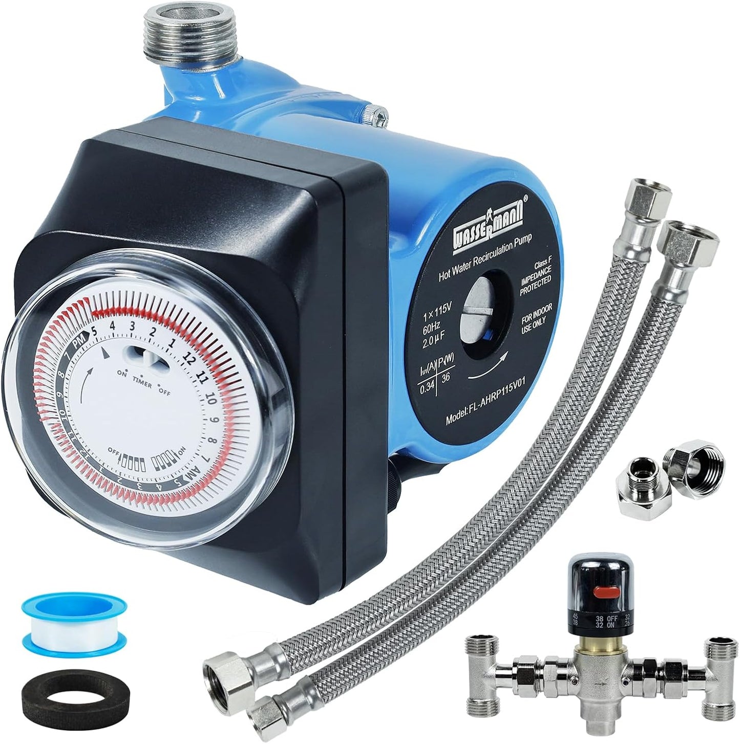 Instant Hot Water Recirculating Pump Kit for Tank Water Heater, Instant Hot Water Recirculation Pump System