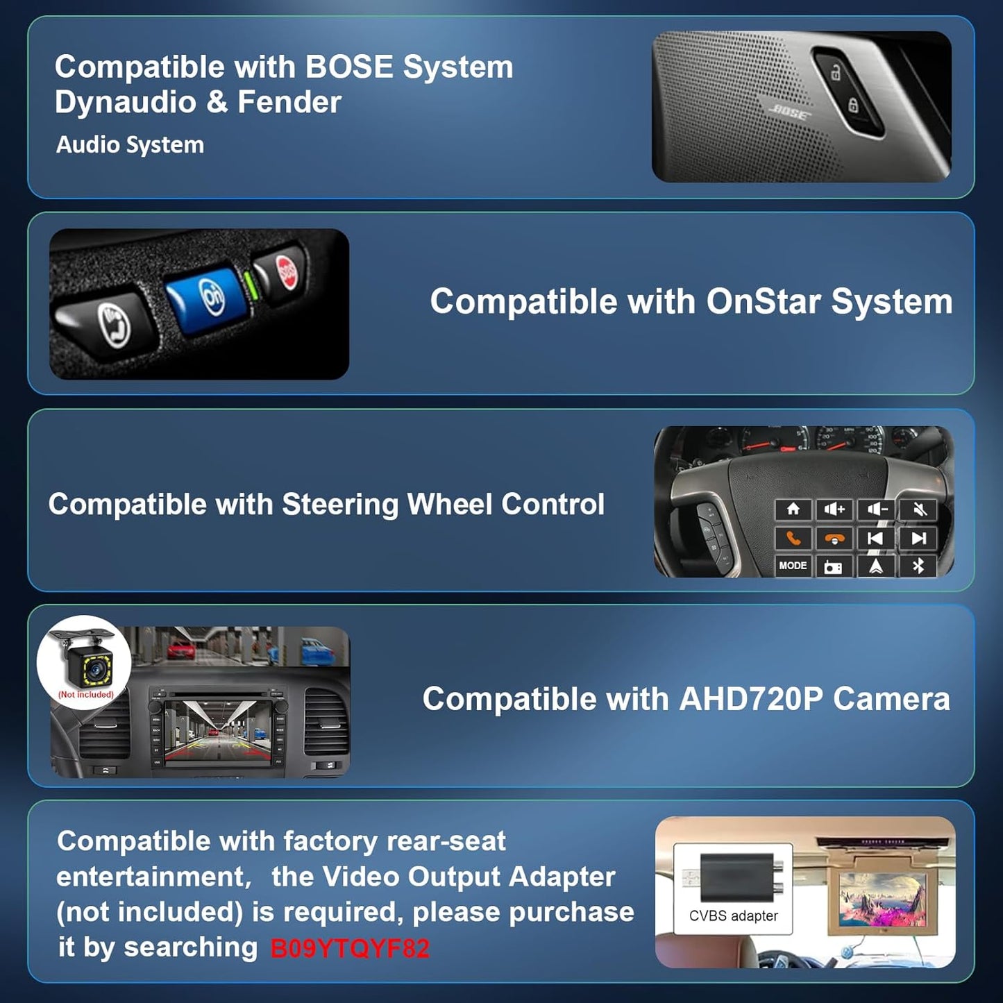 Car Stereo Radio for GMC Sierra Yukon Chevrolet Buick Chevy Silverado Android 14 DVD Player Double Din 7inch