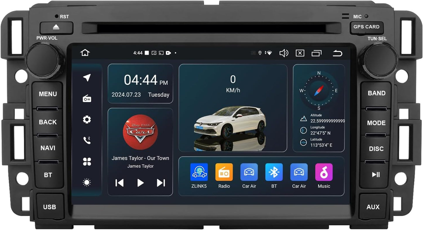 Car Stereo Radio for GMC Sierra Yukon Chevrolet Buick Chevy Silverado Android 14 DVD Player Double Din 7inch