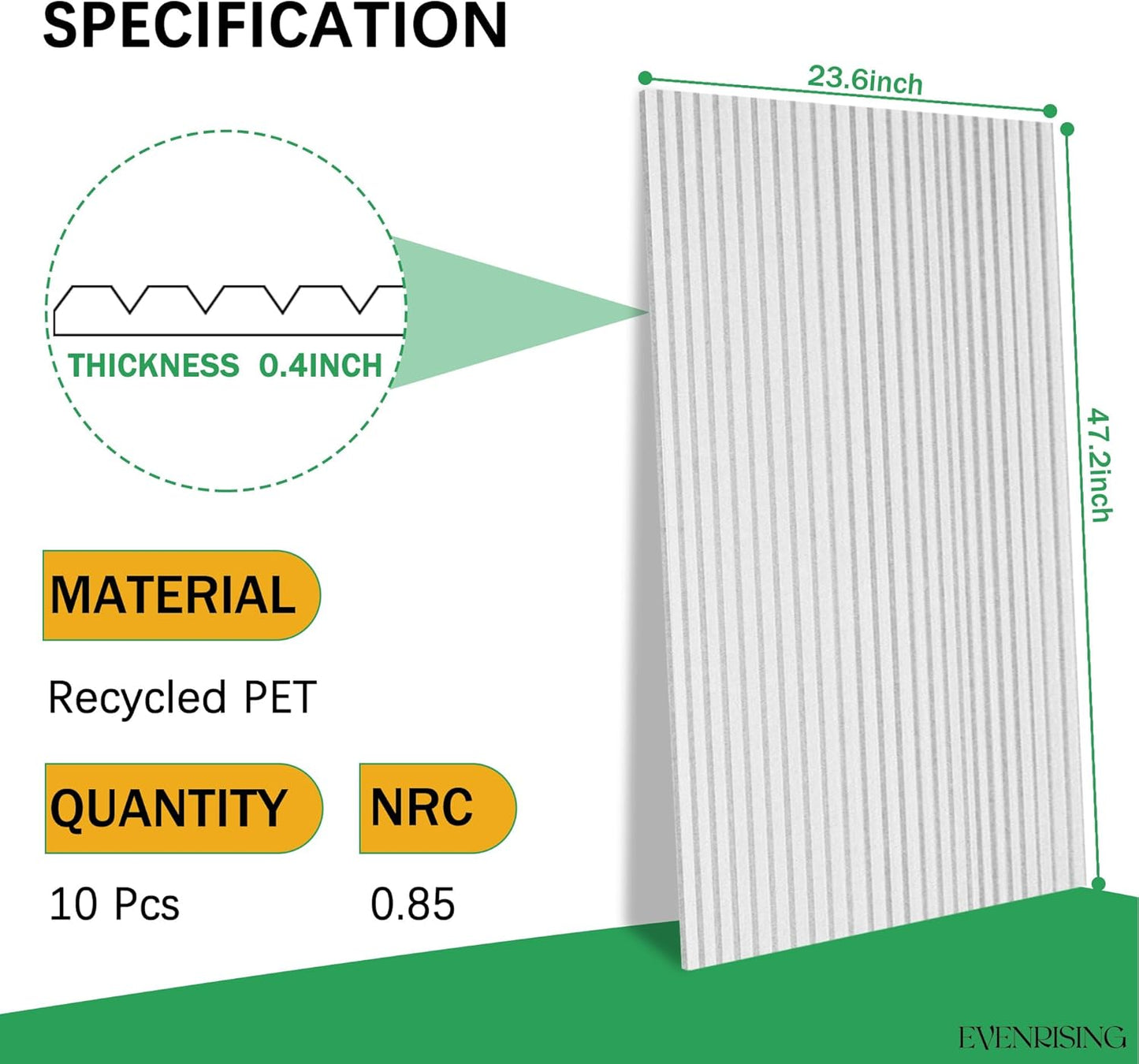 10 Pack Acoustic Panels,47.2x23.6x0.4 inch Acoustical Wall Panels,Large Soundproof Panels,Self-Adhesive Sound proof