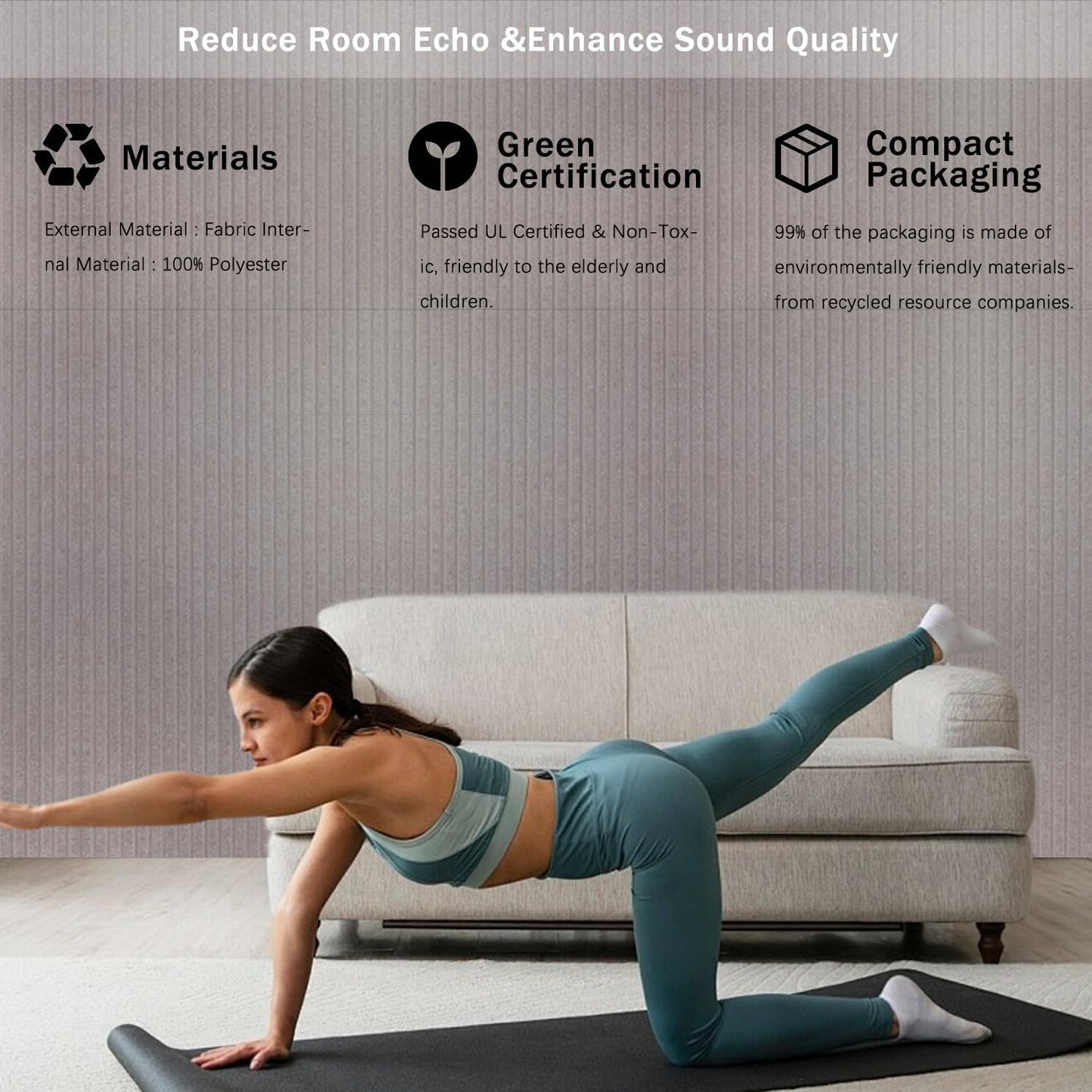 10 Pack Acoustic Panels,47.2x23.6x0.4 inch Acoustical Wall Panels,Large Soundproof Panels,Self-Adhesive Sound proof