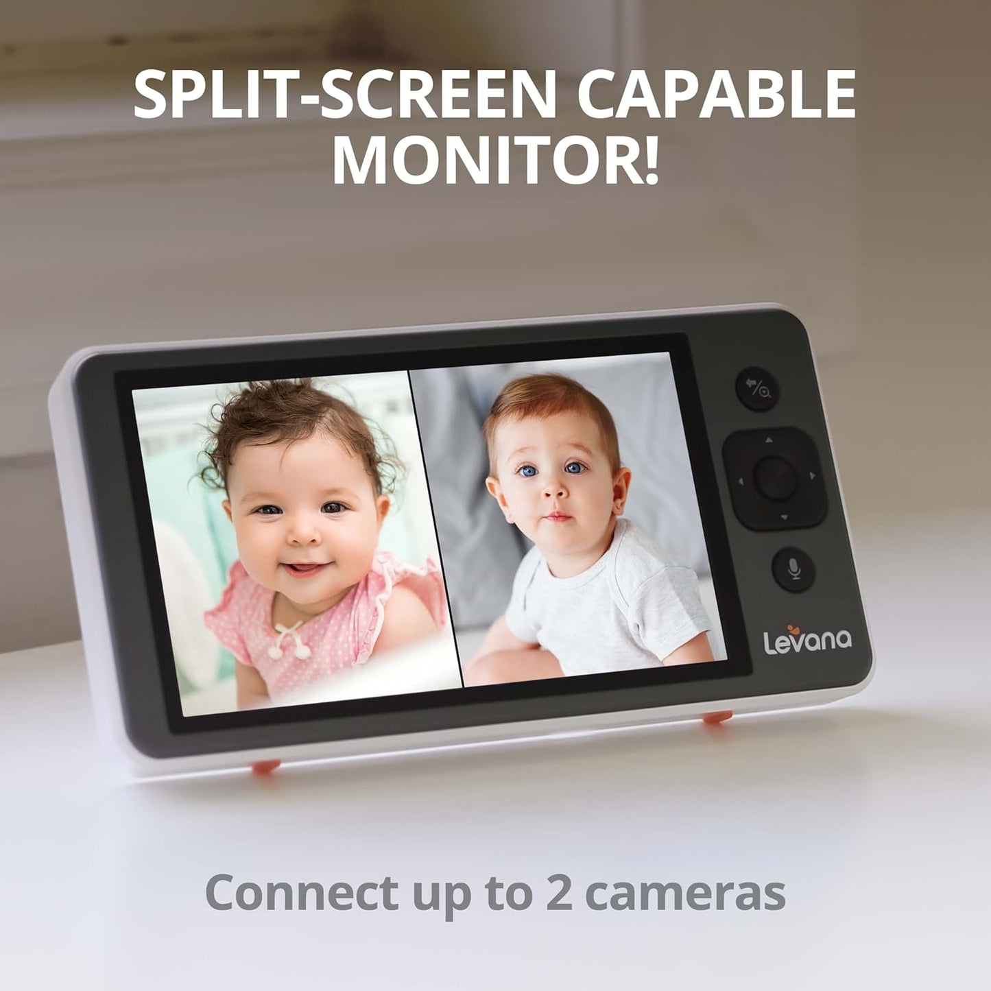 Video Baby Monitor, 5'' 720P Screen, PTZ Camera, 3800mAh Battery, Night Vision, Two-Way Talk, No WiFi, Carrying Case