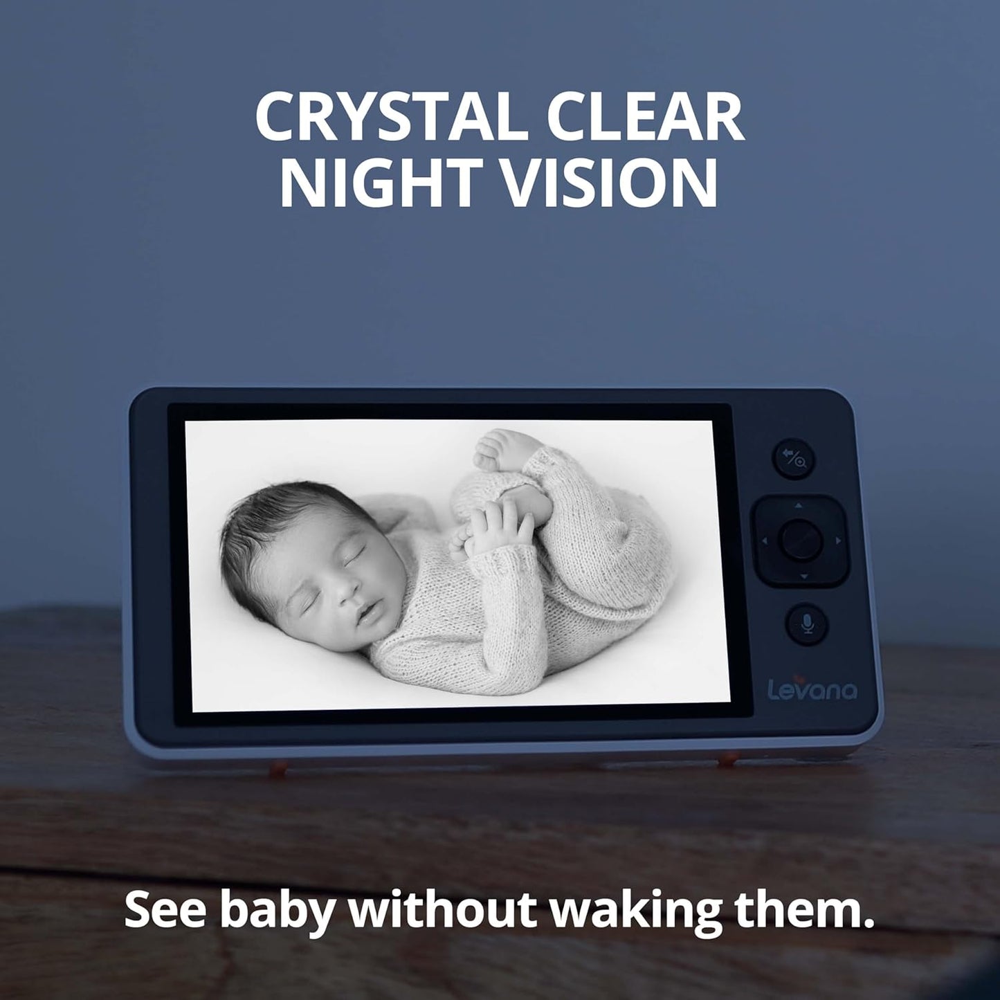 Video Baby Monitor, 5'' 720P Screen, PTZ Camera, 3800mAh Battery, Night Vision, Two-Way Talk, No WiFi, Carrying Case