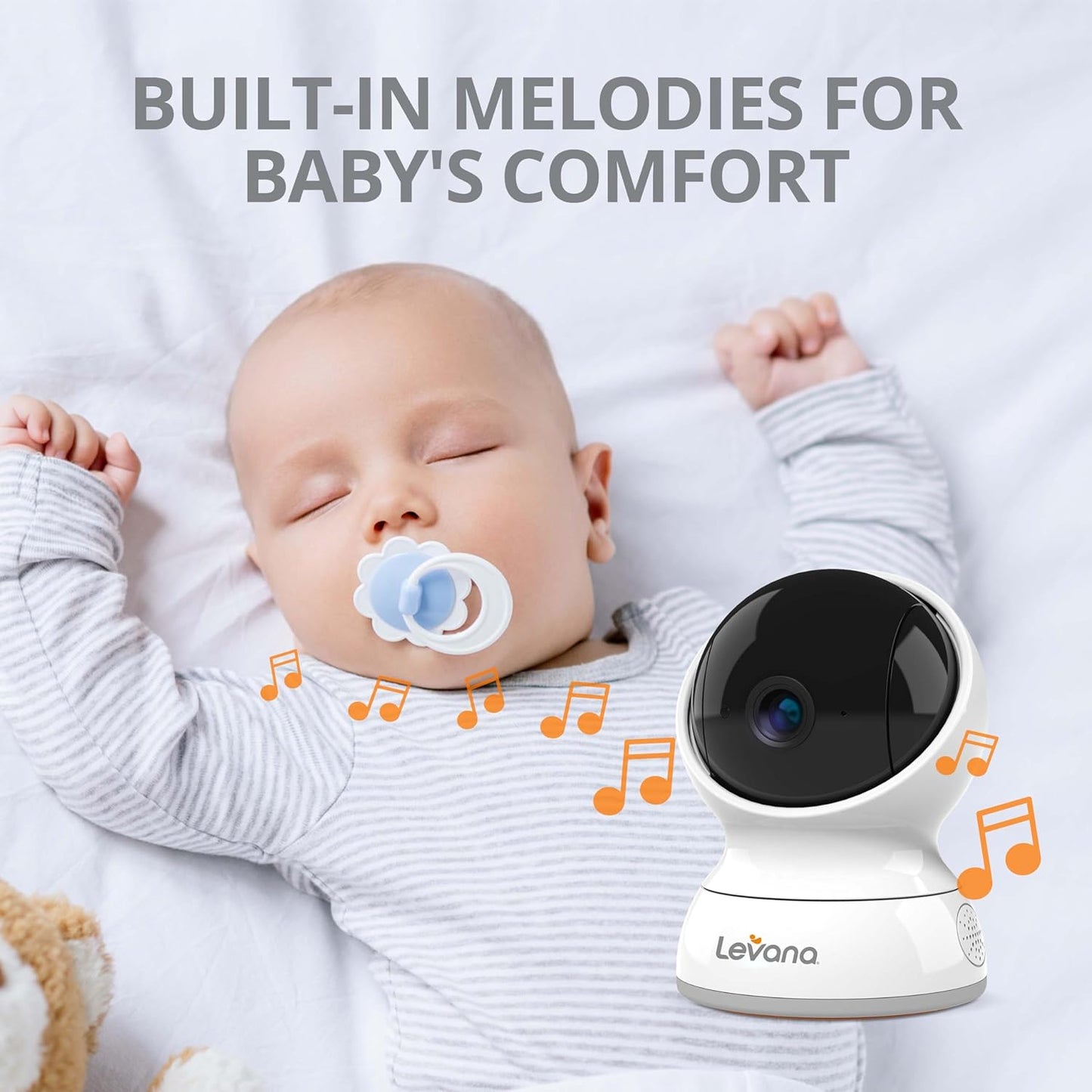 Video Baby Monitor, 5'' 720P Screen, PTZ Camera, 3800mAh Battery, Night Vision, Two-Way Talk, No WiFi, Carrying Case