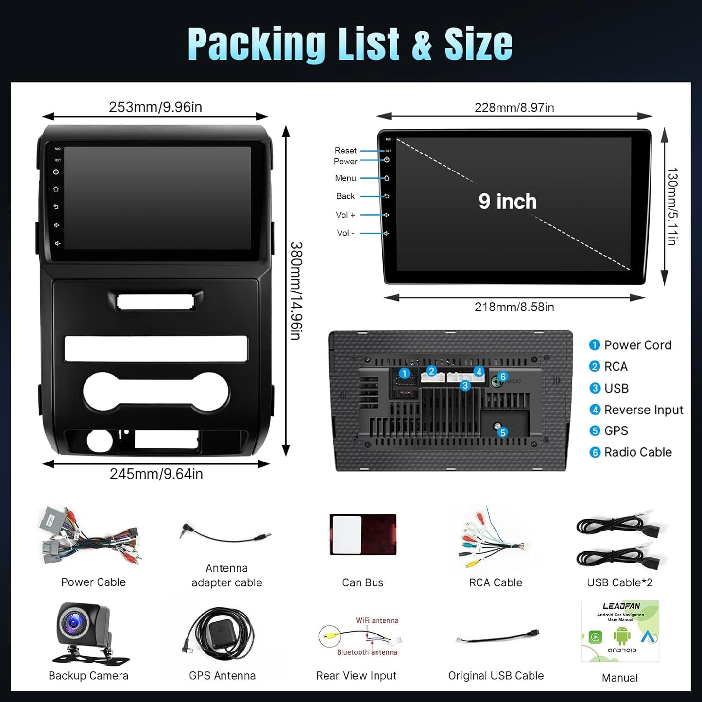 Car Radio for Ford F150 2009-12,F150 CarPlay, Android Auto 9 Inch Stereo with Bluetooth GPS Navigation WiFi Backup