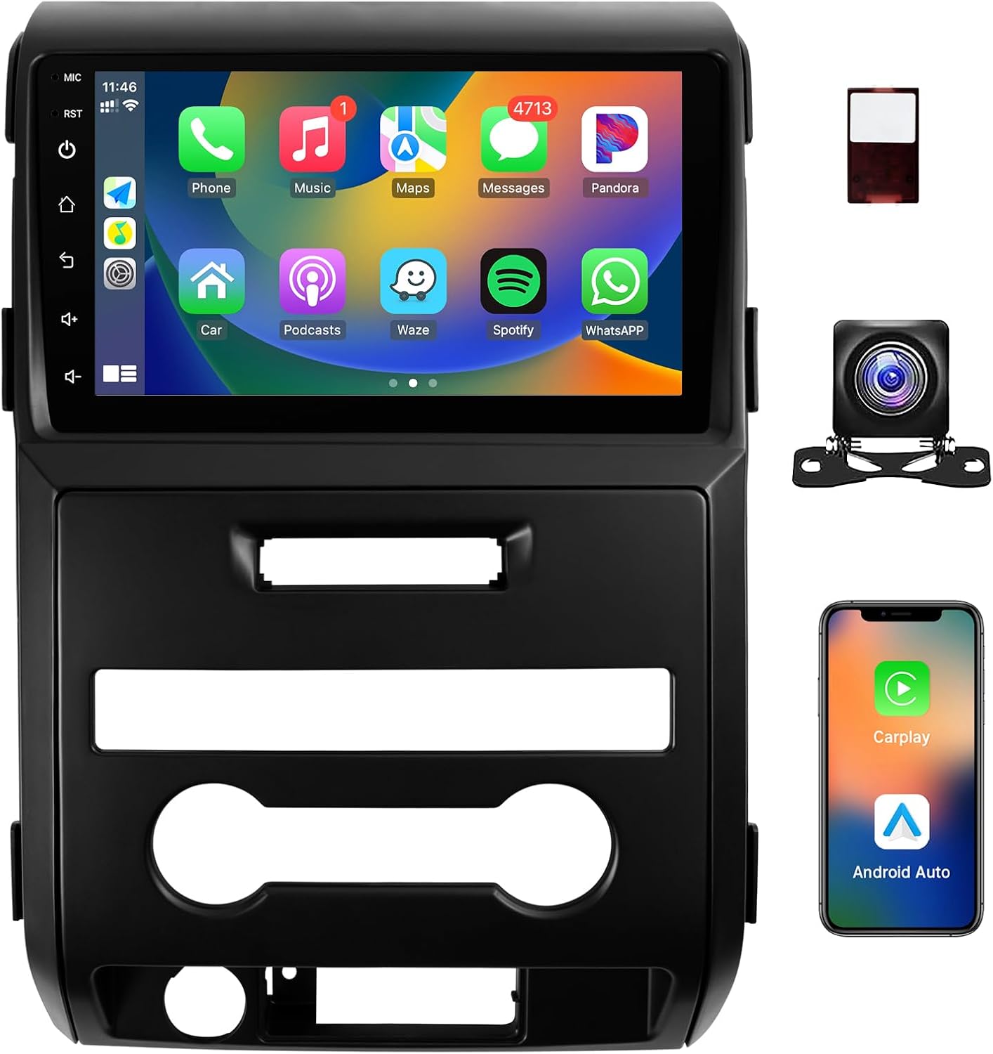 Car Radio for Ford F150 2009-12,F150 CarPlay, Android Auto 9 Inch Stereo with Bluetooth GPS Navigation WiFi Backup