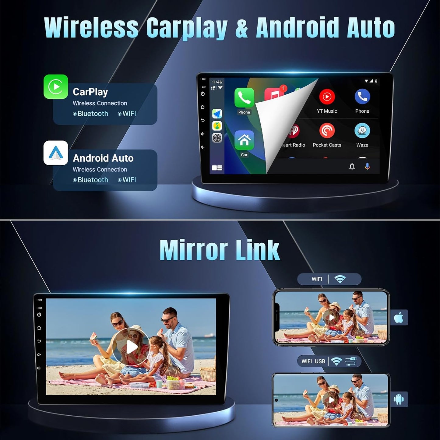 Car Radio for Ford F150 2009-12,F150 CarPlay, Android Auto 9 Inch Stereo with Bluetooth GPS Navigation WiFi Backup