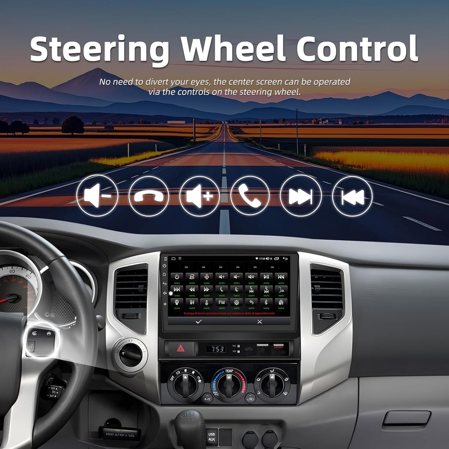 64G Android Car Radio for Toyota Tacoma 2005-2015: 9 Inch IPS Touch Screen, Carplay & Android Auto GPS Navigation