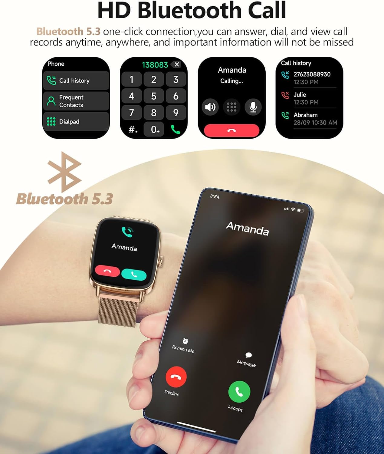 Smart Watches for Women 2025, 1.85' AI Voice, 24/7 Heart Rate Monitor, Stress/SpO2/Sleep Tracker, IP68 Waterproof