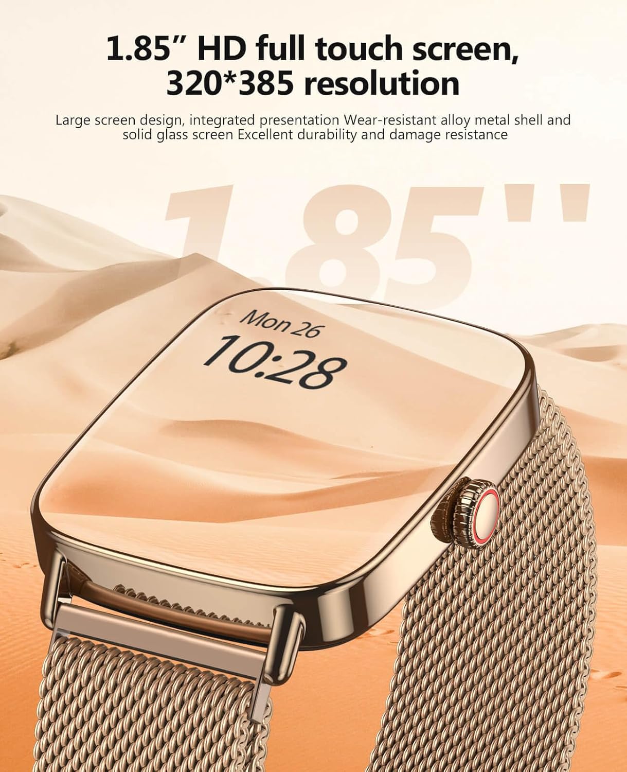Smart Watches for Women 2025, 1.85' AI Voice, 24/7 Heart Rate Monitor, Stress/SpO2/Sleep Tracker, IP68 Waterproof