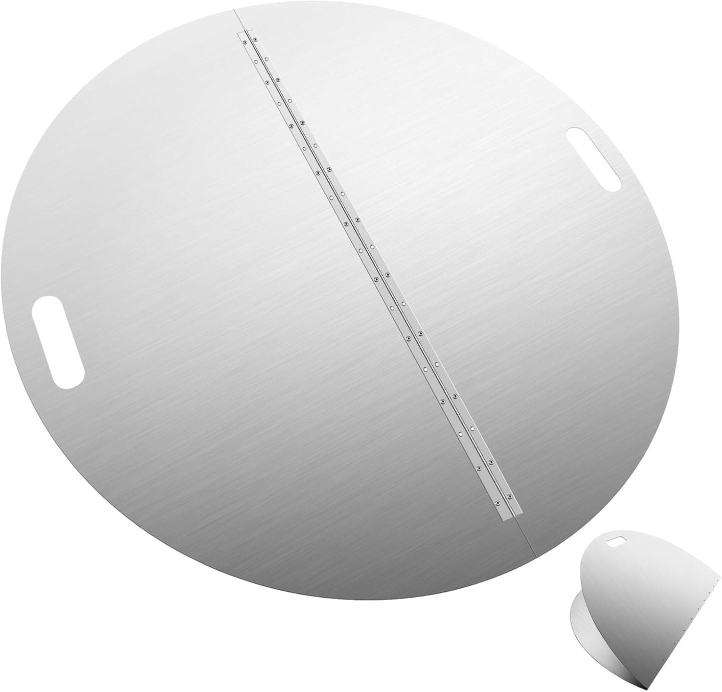 Fire Pit Lid Round, 40Inch Fire Pit Lid, 304 Stainless Steel Foldable Fire Pit Cover, Edge Built-in Handle Design