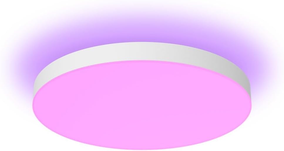 Smart Ceiling Panel (Small Round 2.49in x 15.12in) White & Color Light, Bluetooth Compatible, Smarthome Compatible