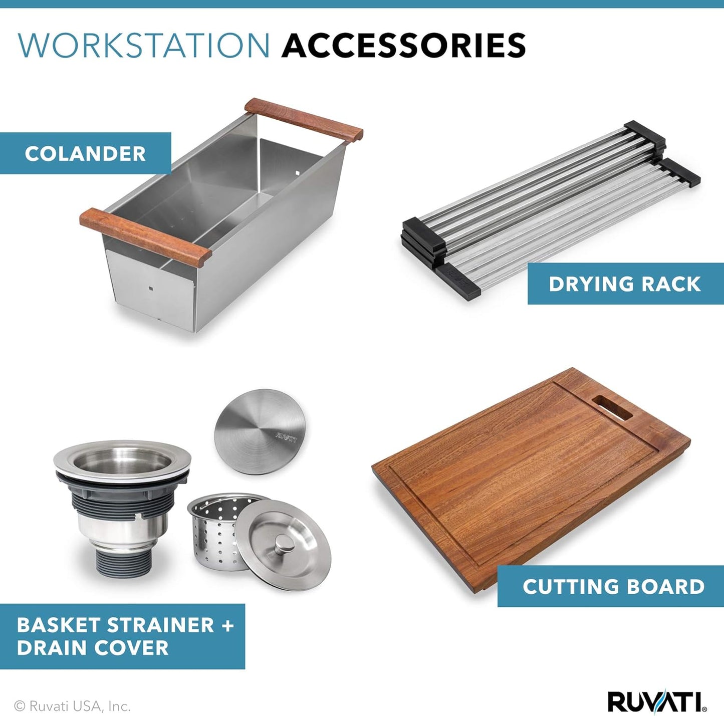 33-inch Undermount Rounded Corner Workstation Kitchen Sink Single Bowl, 16 Gauge Stainless Steel Kitchen Sinks