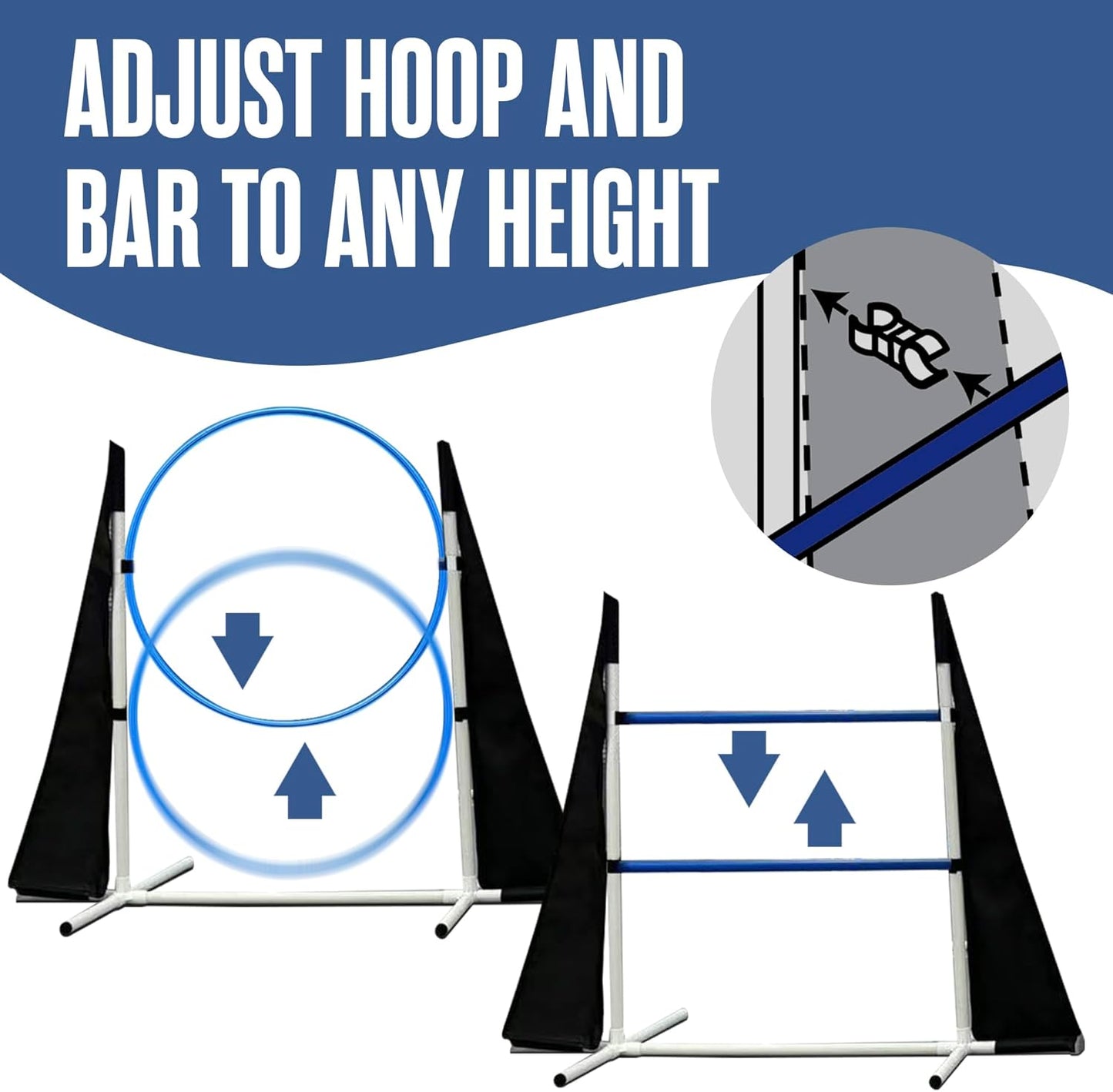 Dog Agility Training Set, Obstacle Course Training and Exercise Equipment, w/Play Tunnel Weave Poles Jumps Ect.