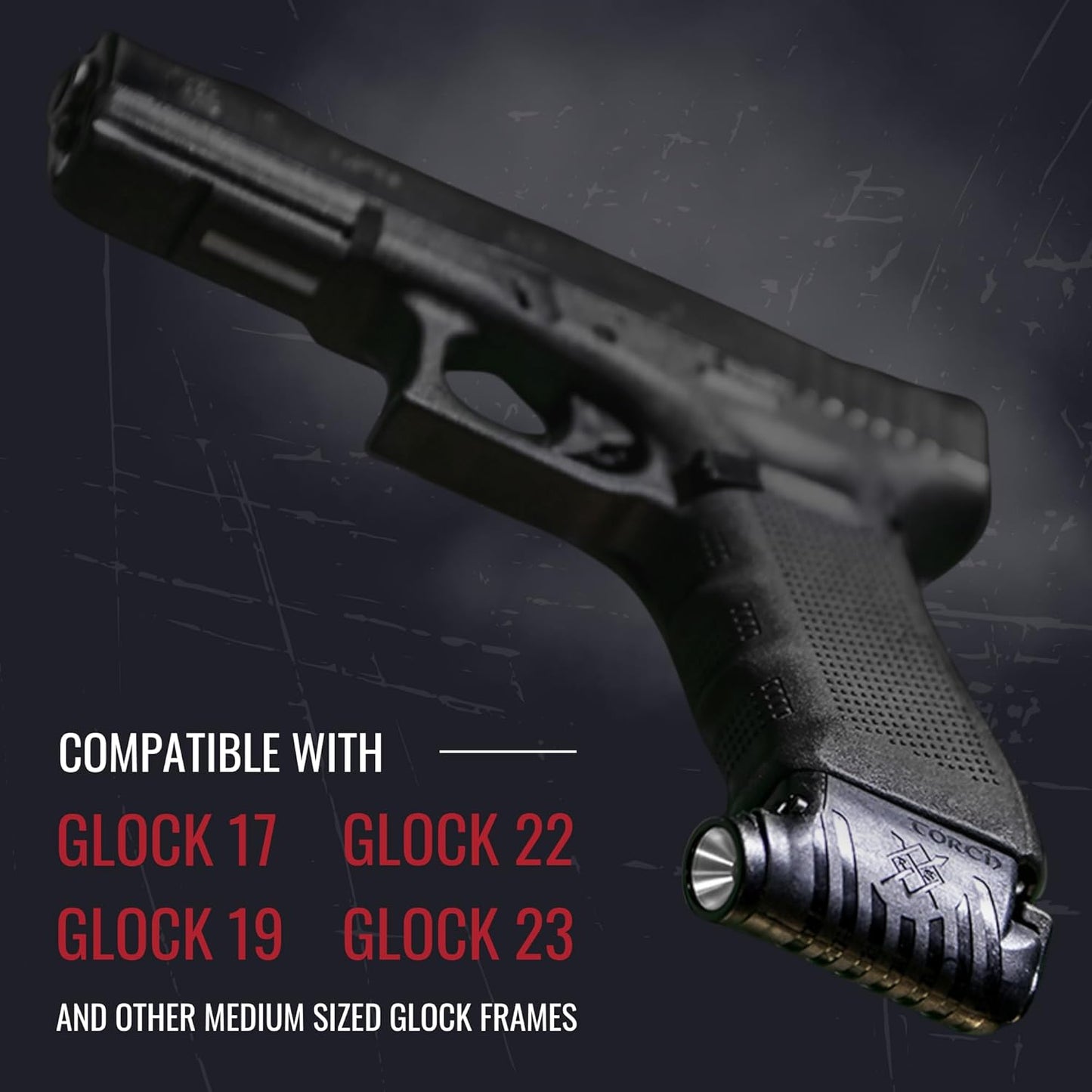 Torch & Firestarter Pack - Tactical Flashlight High Lumens & Firestarter Kit Compatible with Glock 17/19/22/26/33