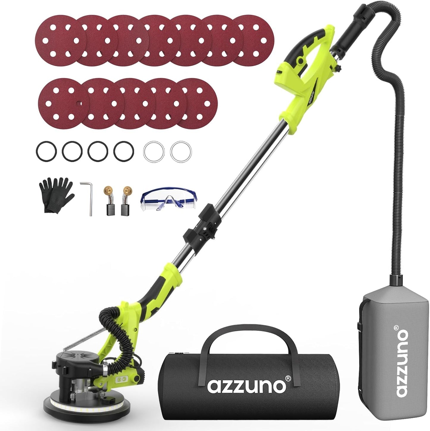 Drywall Sander with Vacuum Dust Collector, 12A Electric Popcorn Ceiling Removal Tool, 5 Variable Speed
