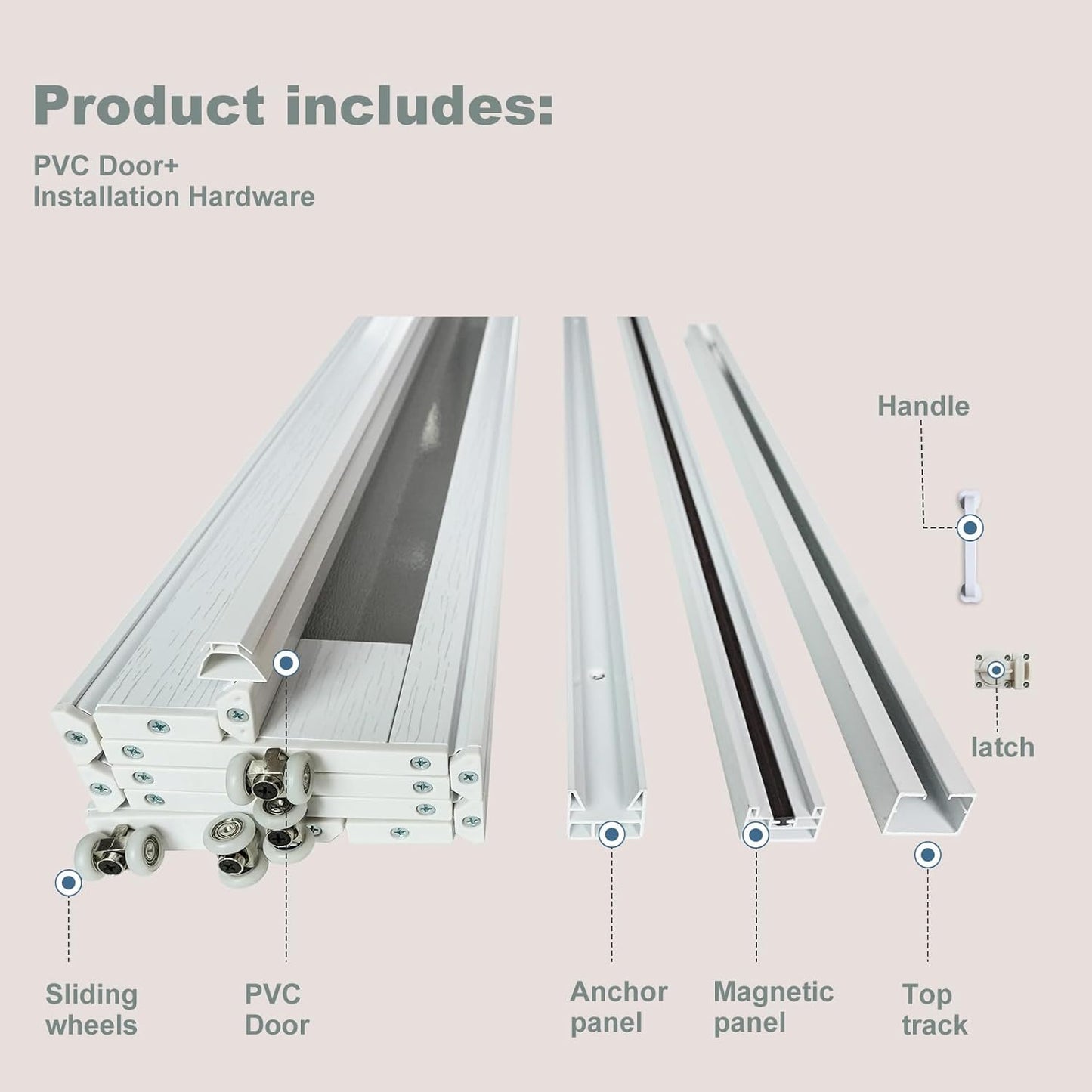 36X80in Accordion Door Interior, Folding Doors for Closet with Installation Hardware and Lock, White Multifold
