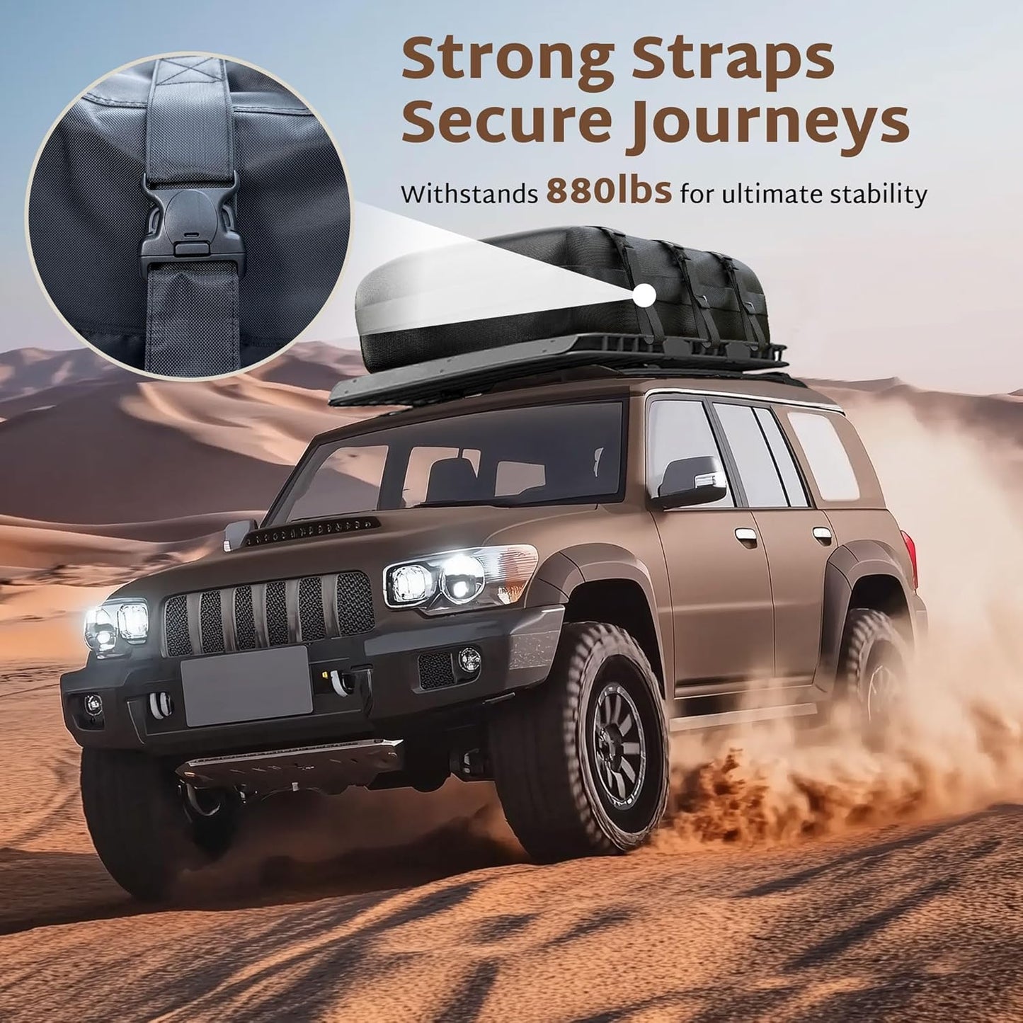 Rooftop Cargo Carrier 36 Cubic Feet Waterproof Soft Car Roof Rack Cargo Carrier Heavy Duty 1200D for All Cars