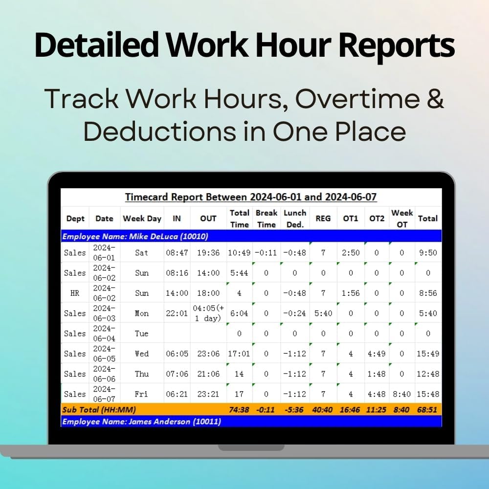 App-Based Time Clock for Small Business, No Monthly Fee, iOS/Android Compatible, 10 IC Cards Included, Black