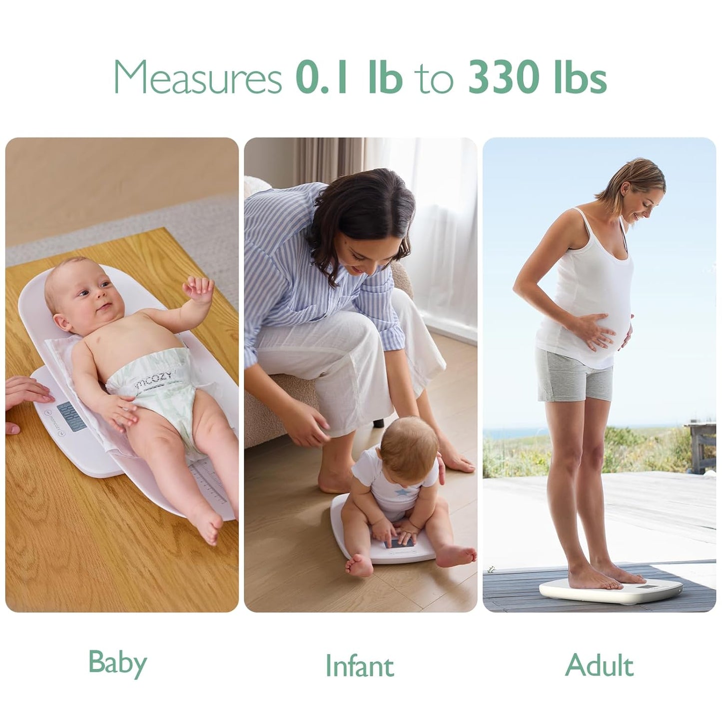 Digital Baby Scale, Weigh & Measure Height for Baby, Kids, Pets & Adults, Easy-to-Read LED Screen