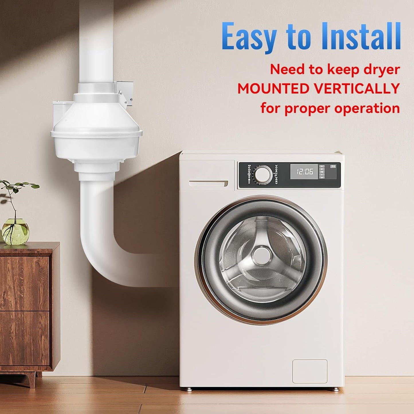Dryer Vent Booster Fan 4 Inch, DBF 110 Dryer Vent Booster Kit Exhaust Fan with Plug Efficient, Quiet, and Easy to Install