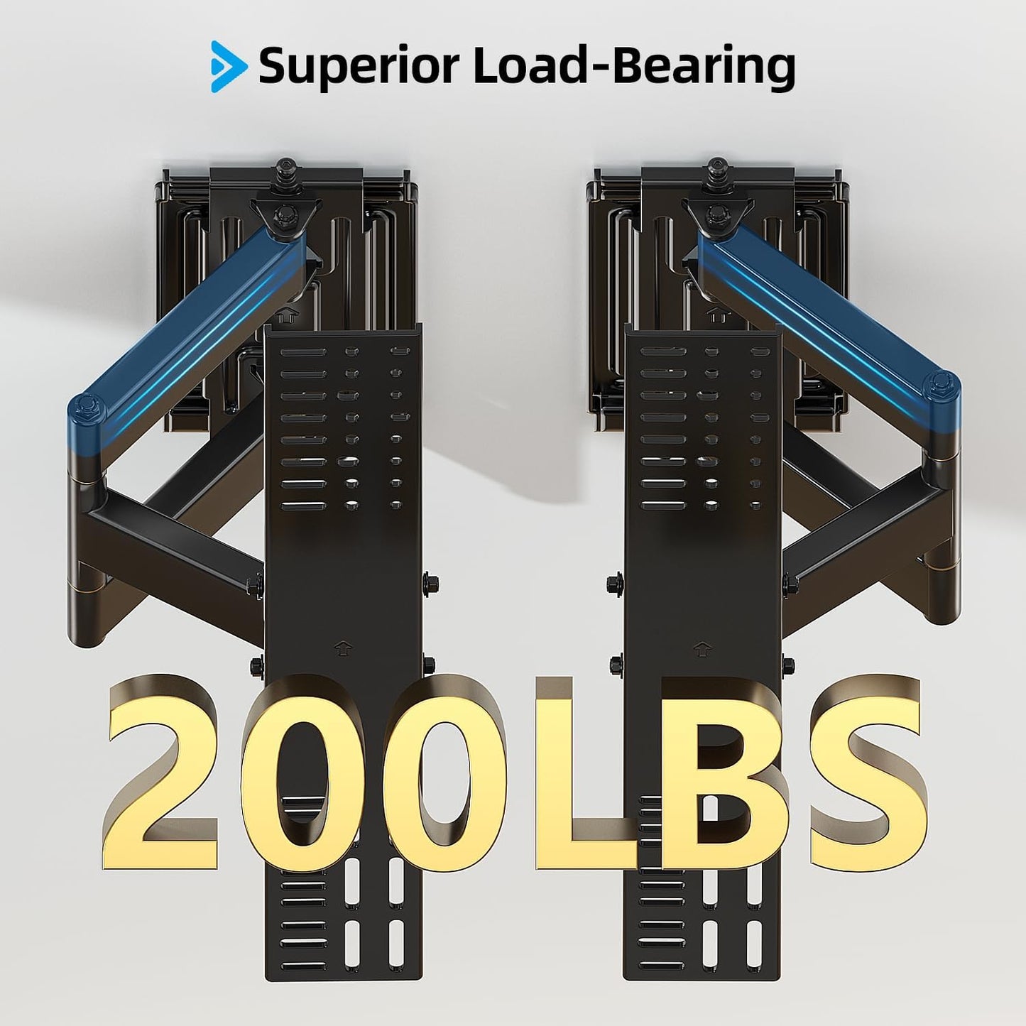 Full Motion TV Mount for 48-120 inch TVs up to 200Lbs, Slim Sturdy & Smooth Extension, Tilt and Swivel