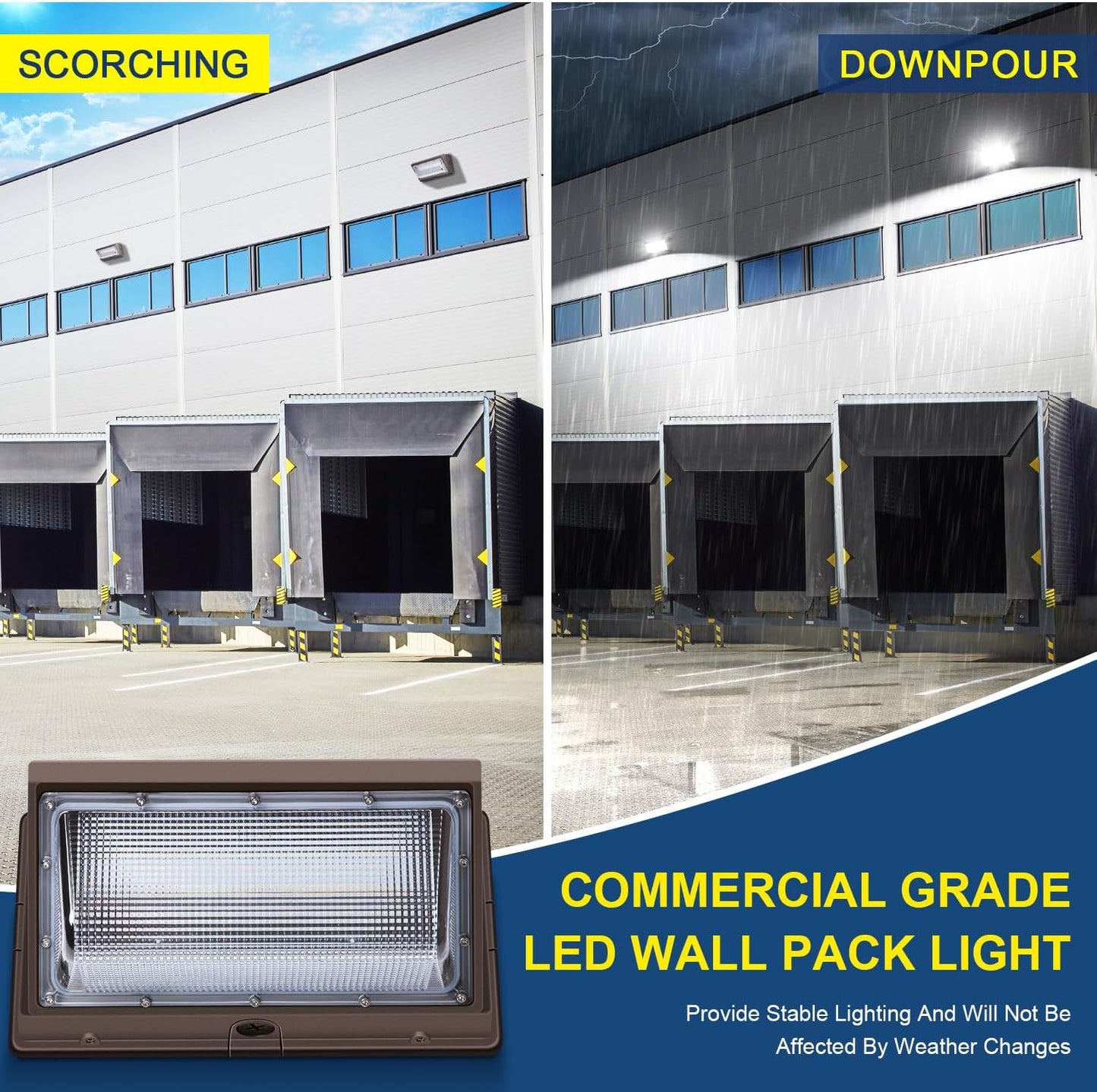 6 Pack LED Wall Pack Light,15840LM Daylight Outdoor Security Lighting,Commercial and Industrial Wall Pack