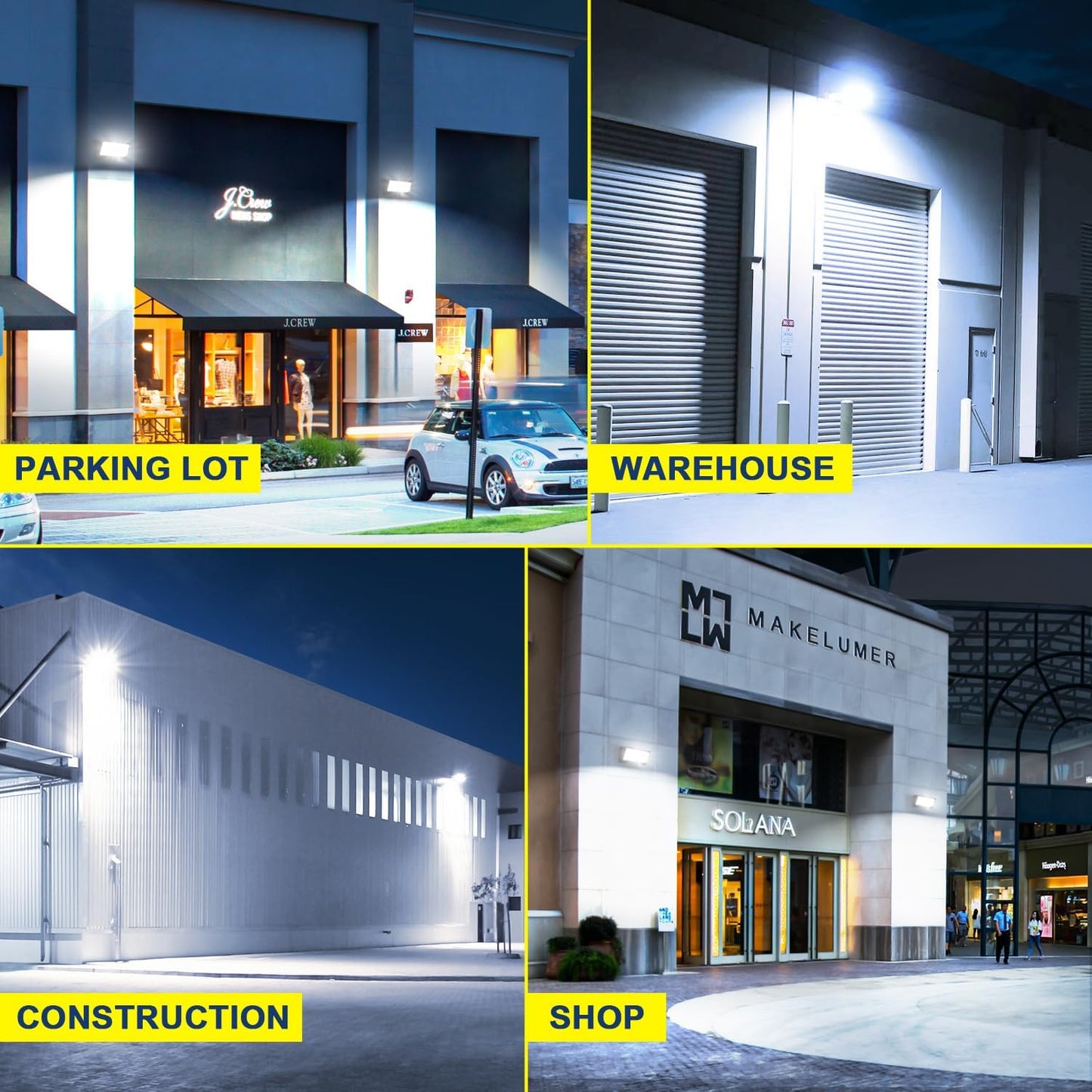 6 Pack LED Wall Pack Light,15840LM Daylight Outdoor Security Lighting,Commercial and Industrial Wall Pack