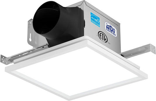 Bathroom Exhaust Fan - 100 CFM, 2.0 Sone, Quiet with LED Light, Energy Star, 95 sq.ft