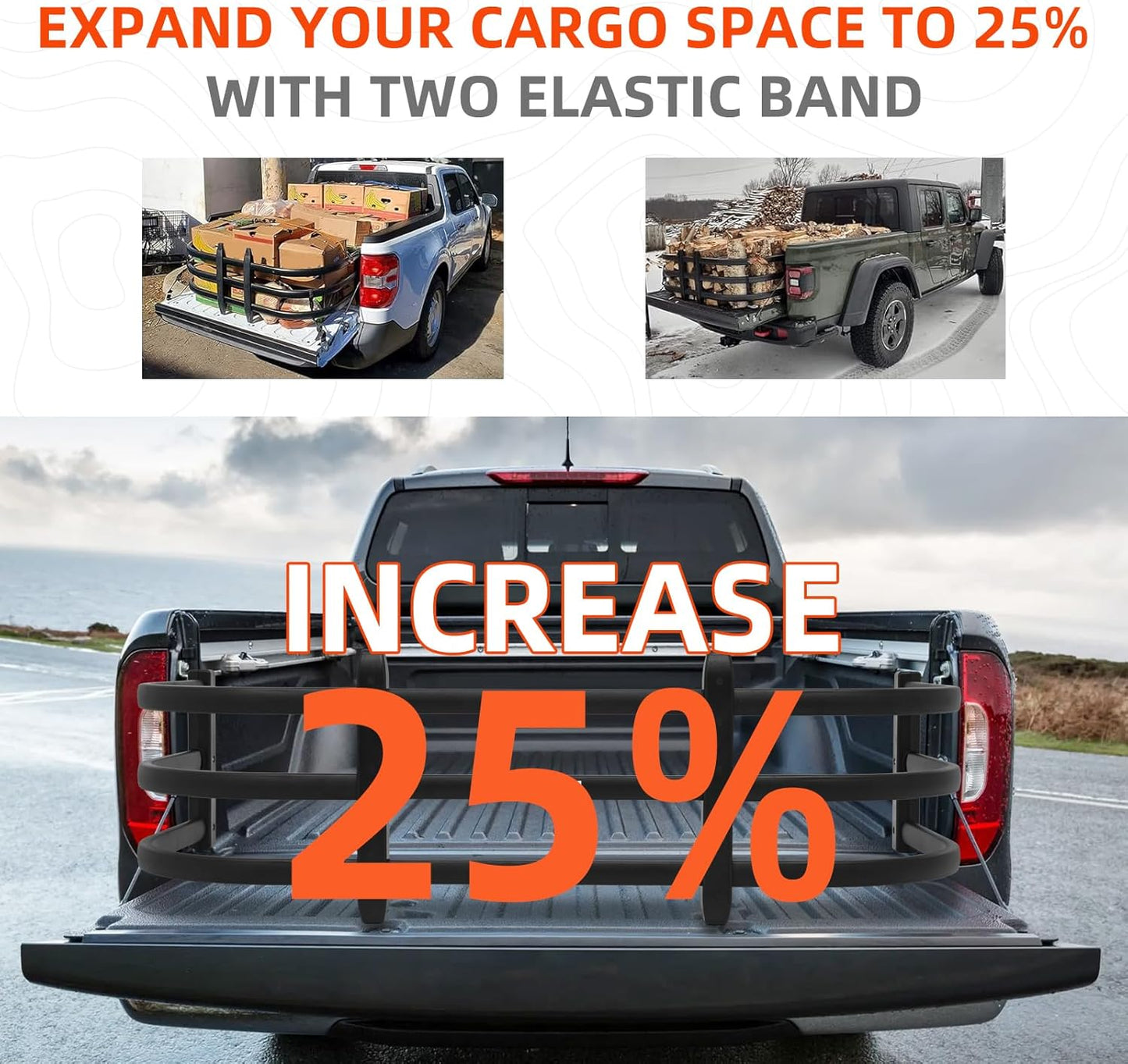 Truck Bed Extender, Aluminum Tailgate Extender 55'-62' Fit for Ford F150 Heavy Duty, Ram1500/2500/3500, Silverado