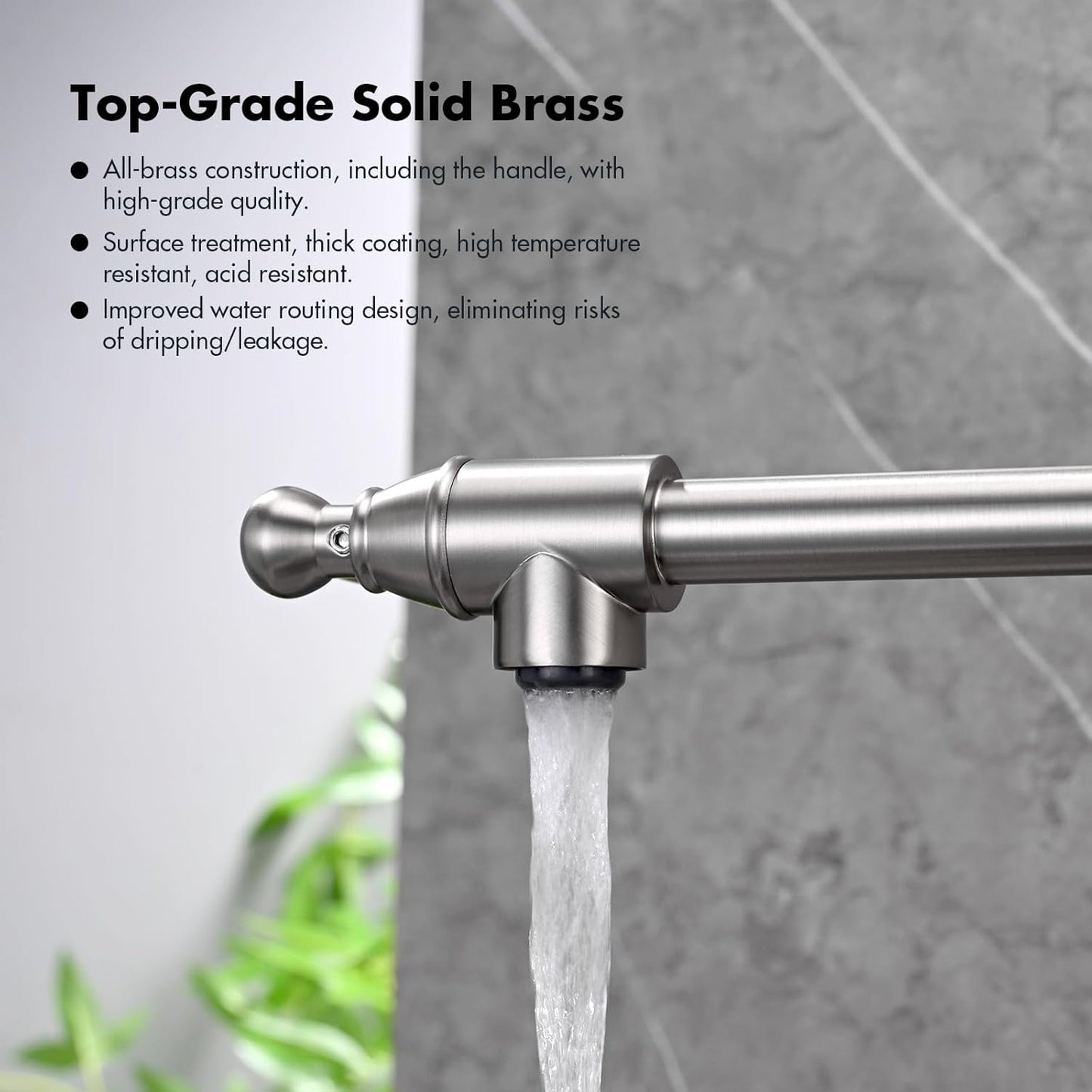 Pot Filler Faucet, Wall Mount Pot Faucets for Kitchen Sink with Double Reinforced Joint Arms, Brushed Nickel