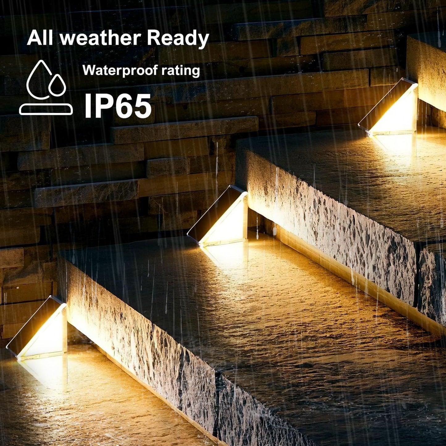 Solar Step Lights Outdoor Stair Lights,Powered, IP65 Waterproof, Decor for Stair, Deck, Step, Sidewalk, Porch