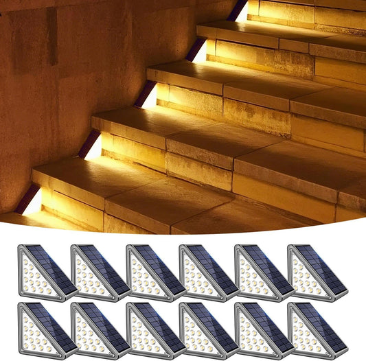 Solar Step Lights Outdoor Stair Lights,Powered, IP65 Waterproof, Decor for Stair, Deck, Step, Sidewalk, Porch