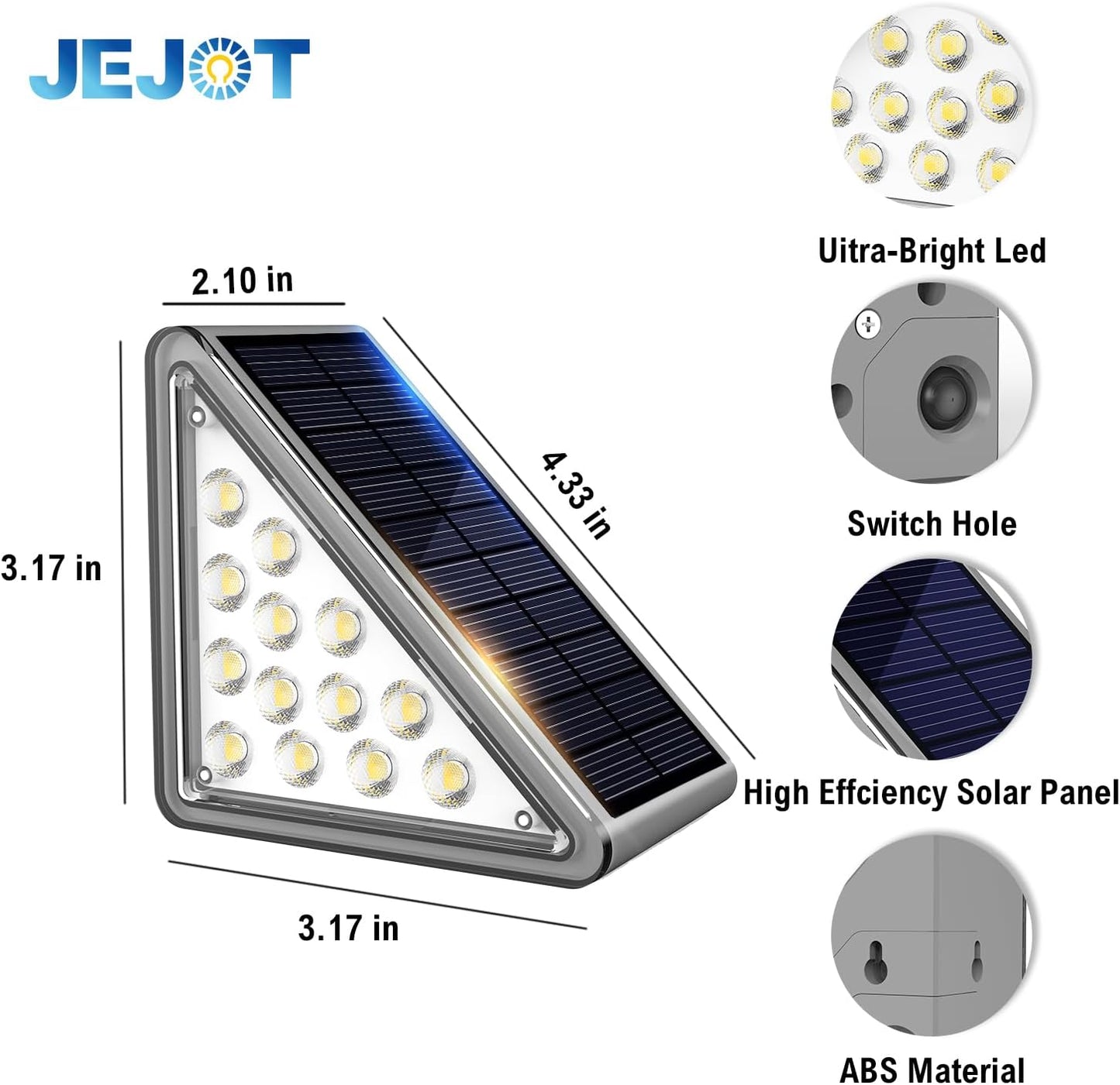Solar Step Lights Outdoor Stair Lights,Powered, IP65 Waterproof, Decor for Stair, Deck, Step, Sidewalk, Porch