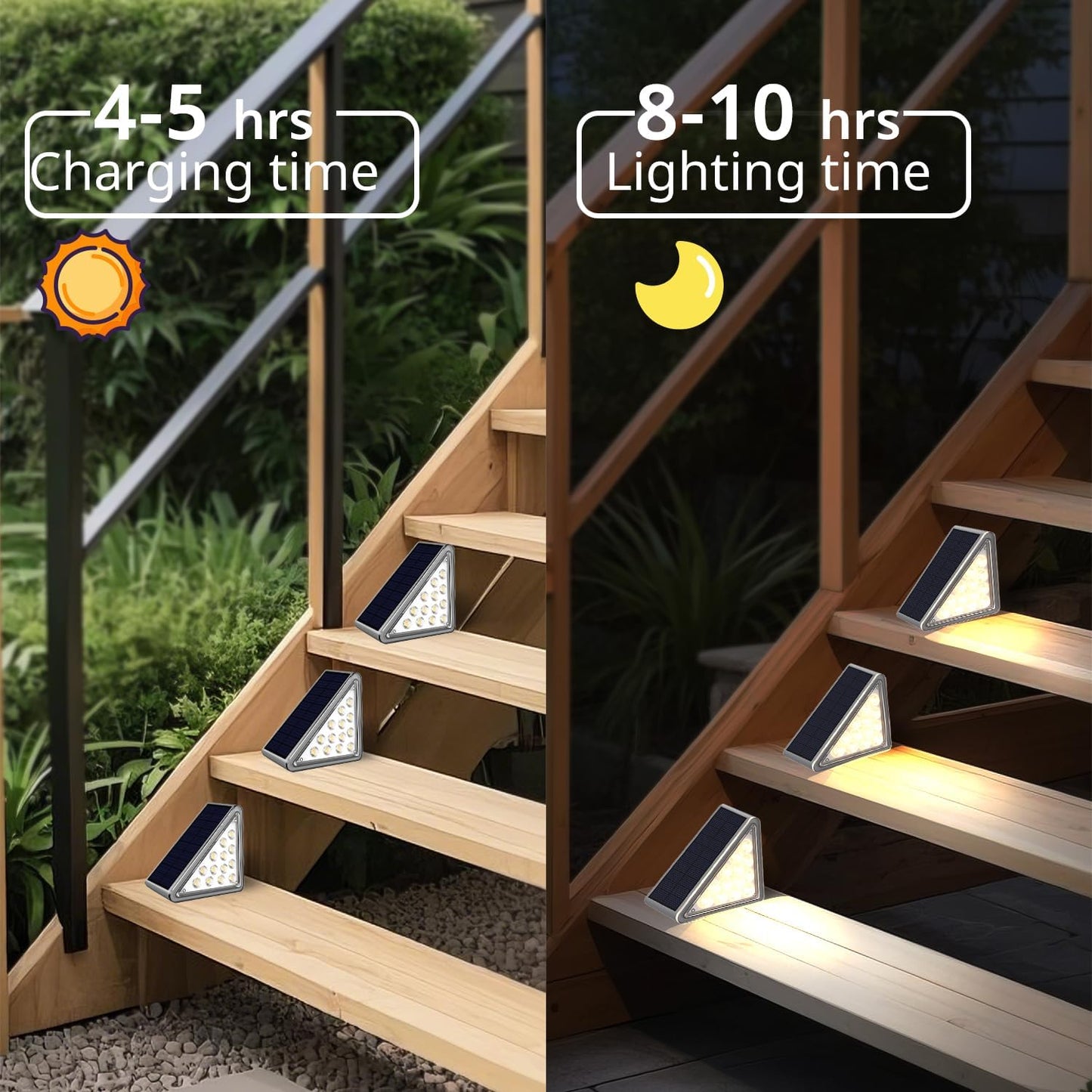 Solar Step Lights Outdoor Stair Lights,Powered, IP65 Waterproof, Decor for Stair, Deck, Step, Sidewalk, Porch